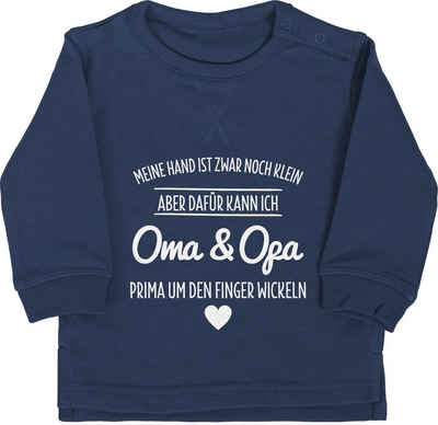 Shirtracer Sweatshirt Oma und Opa um den Finger wickeln Großeltern Sprüche Baby