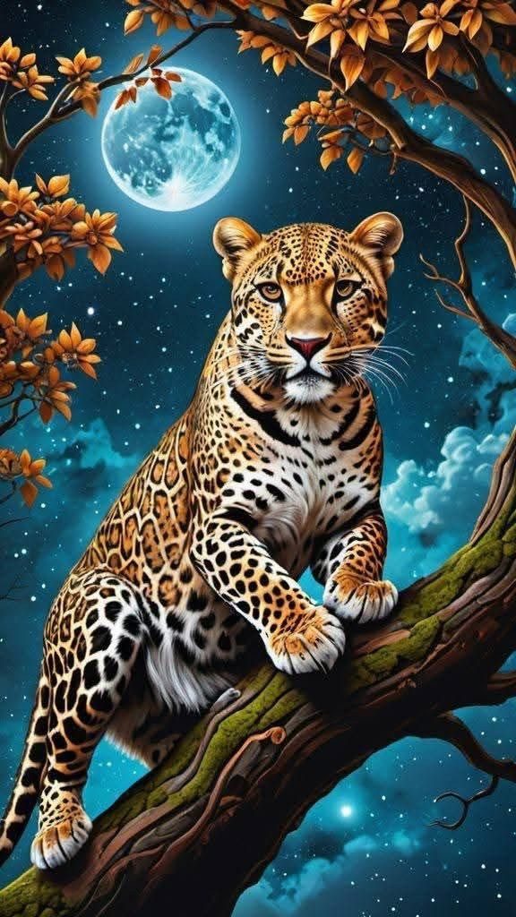 Rötting Design Раскрась по номерам BASTELIDEE 5d Diamond Painting Set Motiv Tiger im Vollmond (Komplett-Set), Diamond Painting На полный экран, Lieferung enthält alle Utensilien