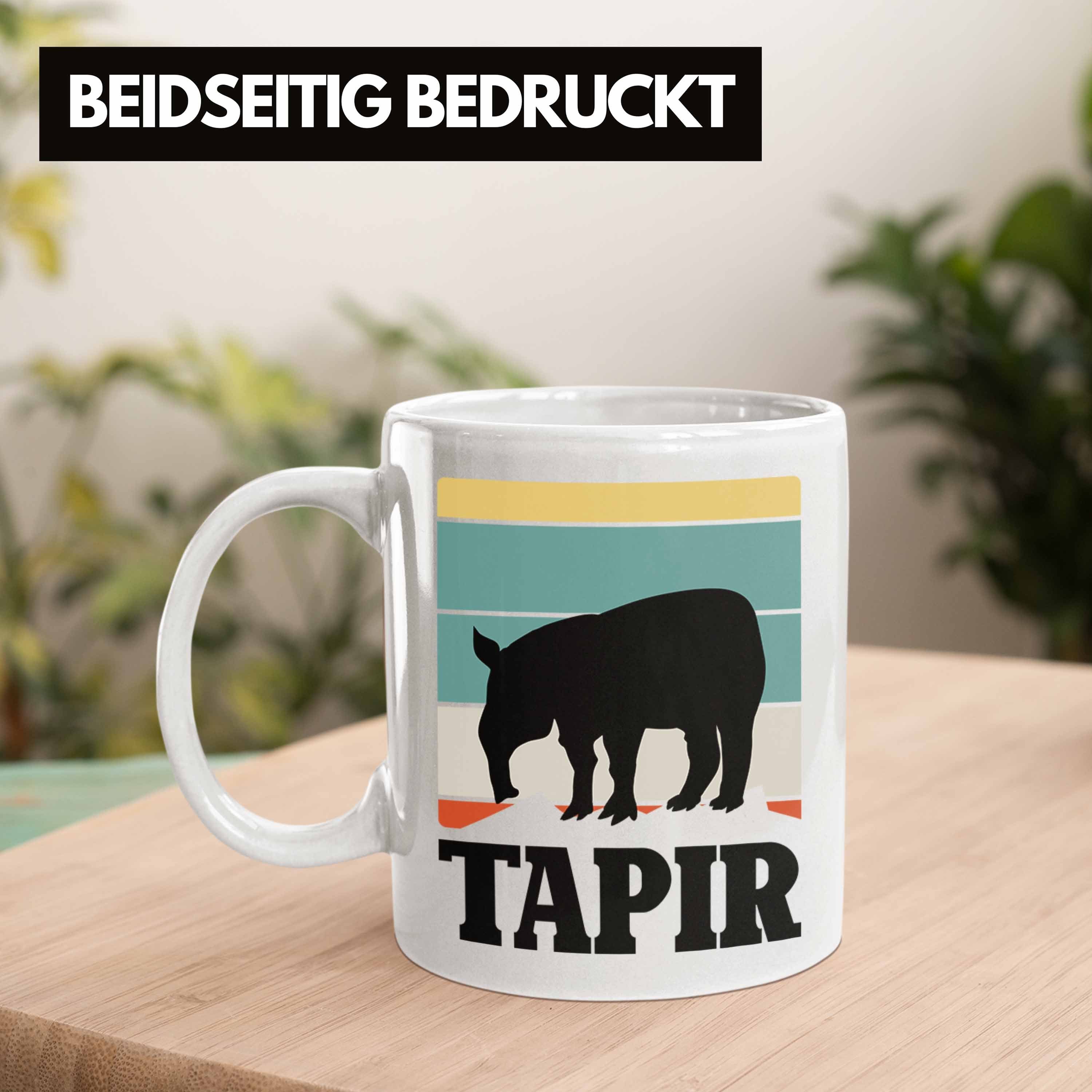 Trendation Tasse Lustige Tapir Tapir Tasse Retro Liebhaber Grafik Geschenk Weiss