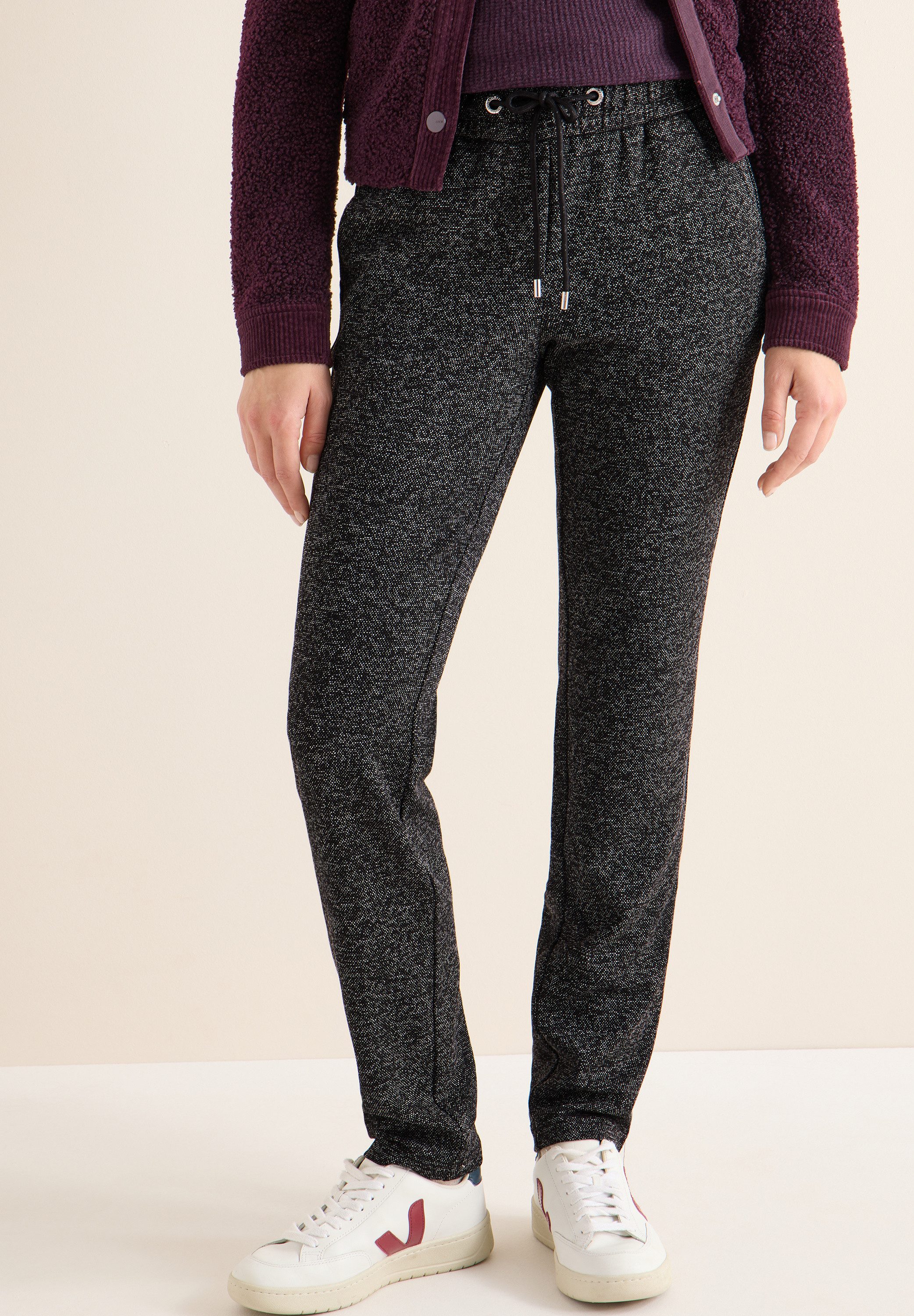 CECIL Jogger Pants in Salt und Pepper-Optik
