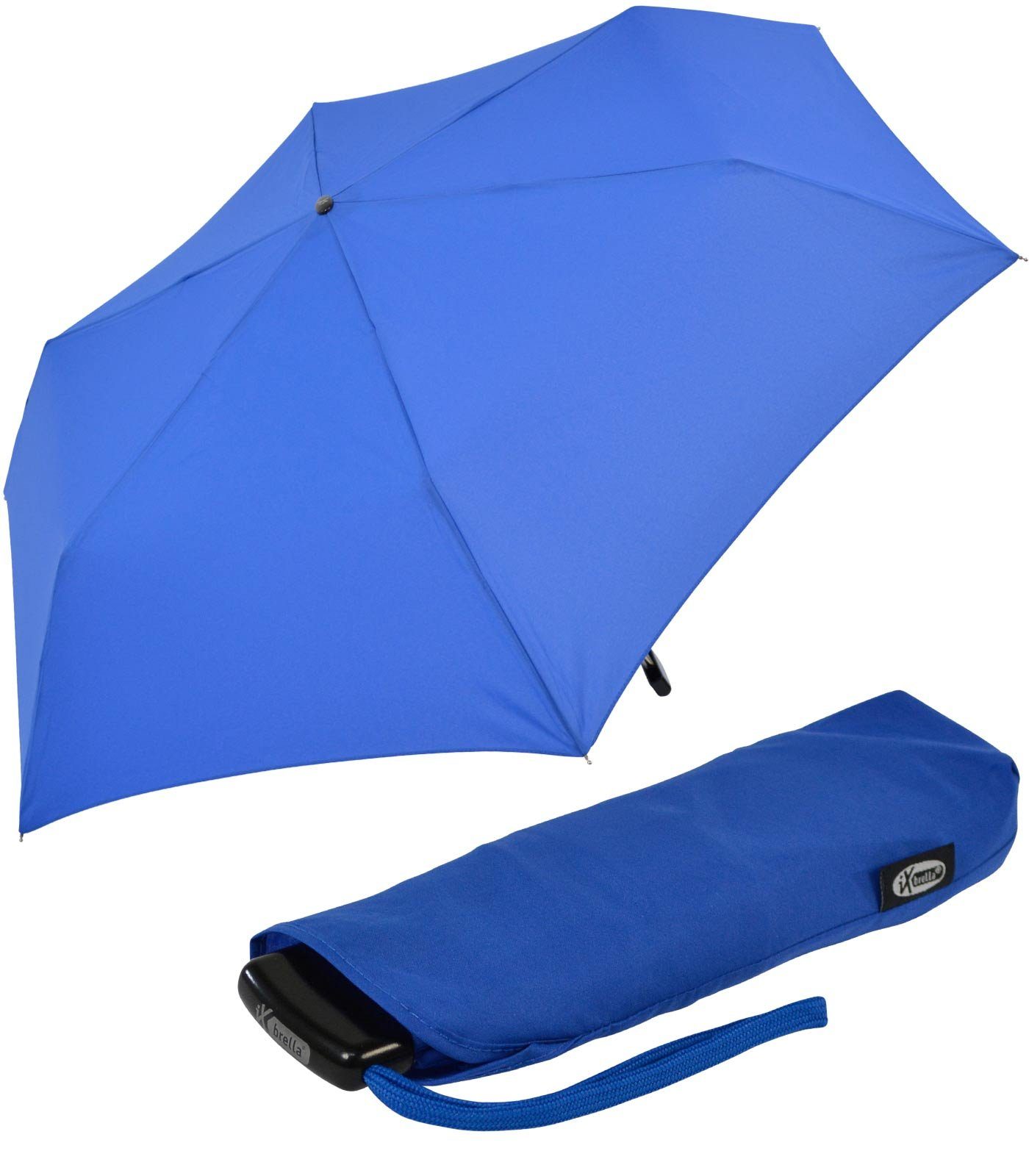 iX-brella Taschenregenschirm Steel Flat - nur 2,5 cm dick und sehr klein, sehr flach, manueller Öffnungsmechanismus
