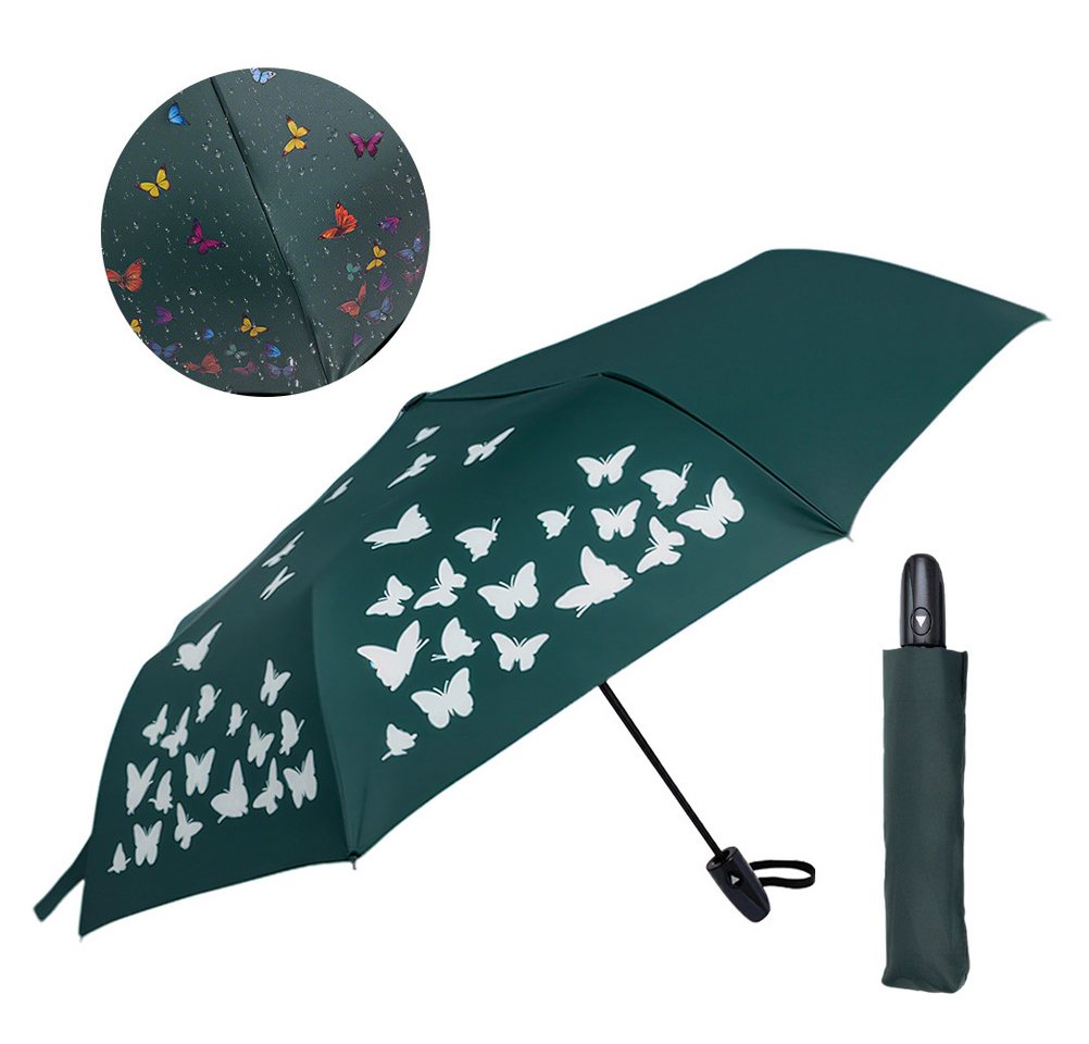 Esun Taschenregenschirm Regenschirm, Umbrella Schirm mit Farbwechsel Regen Taschenschirm, Sonnenschirm, Schirm Klein, Taschenschirm Faltbar