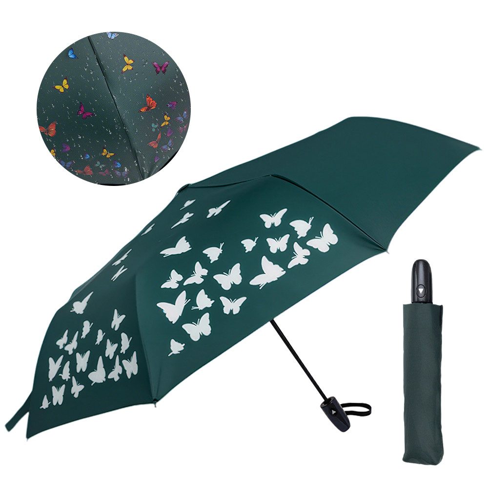 Esun Taschenregenschirm Regenschirm, Umbrella Schirm mit Farbwechsel Regen Taschenschirm, Sonnenschirm, Schirm Klein, Taschenschirm Faltbar
