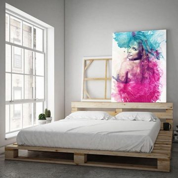 Hustling Sharks Leinwandbild Pop Art Bild als Leinwandbild "Colorful Lady" - Einzigartiges Wandbild, in 7 unterschiedlichen Größen verfügbar