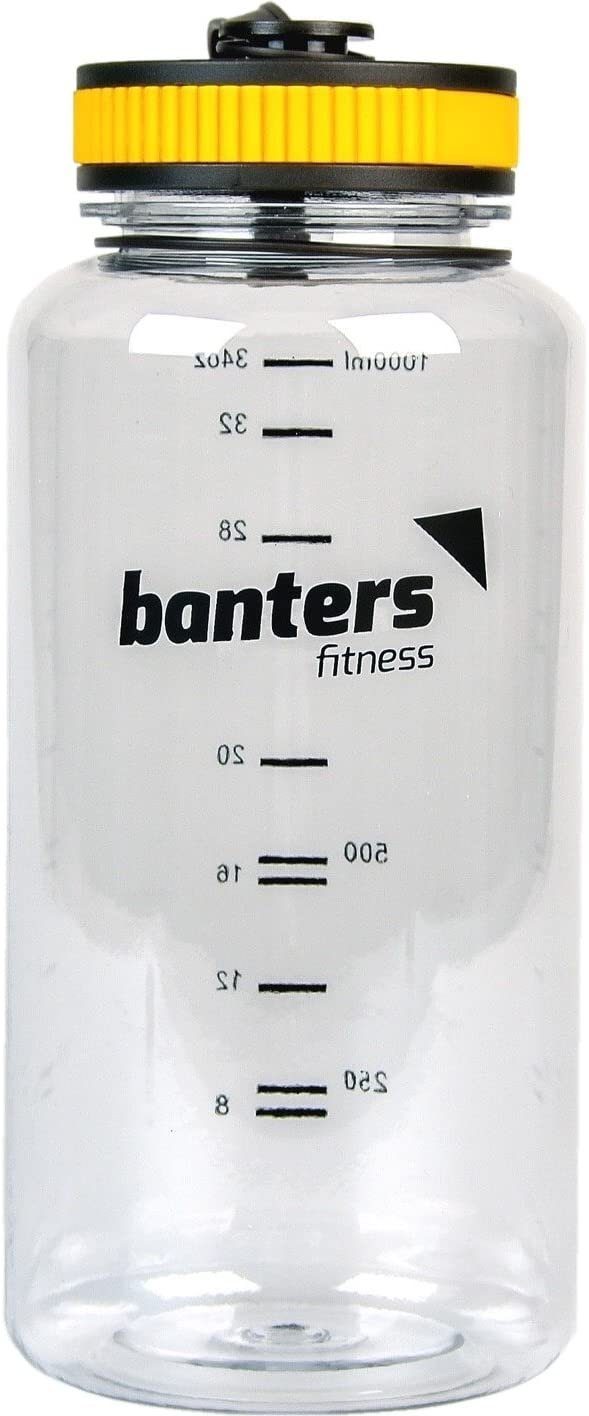 BANTERS Trinkflasche 1 Liter BPA-frei mit Schraub-Verschluss, bruchsicher & dicht, extra große Öffnung, extra leicht