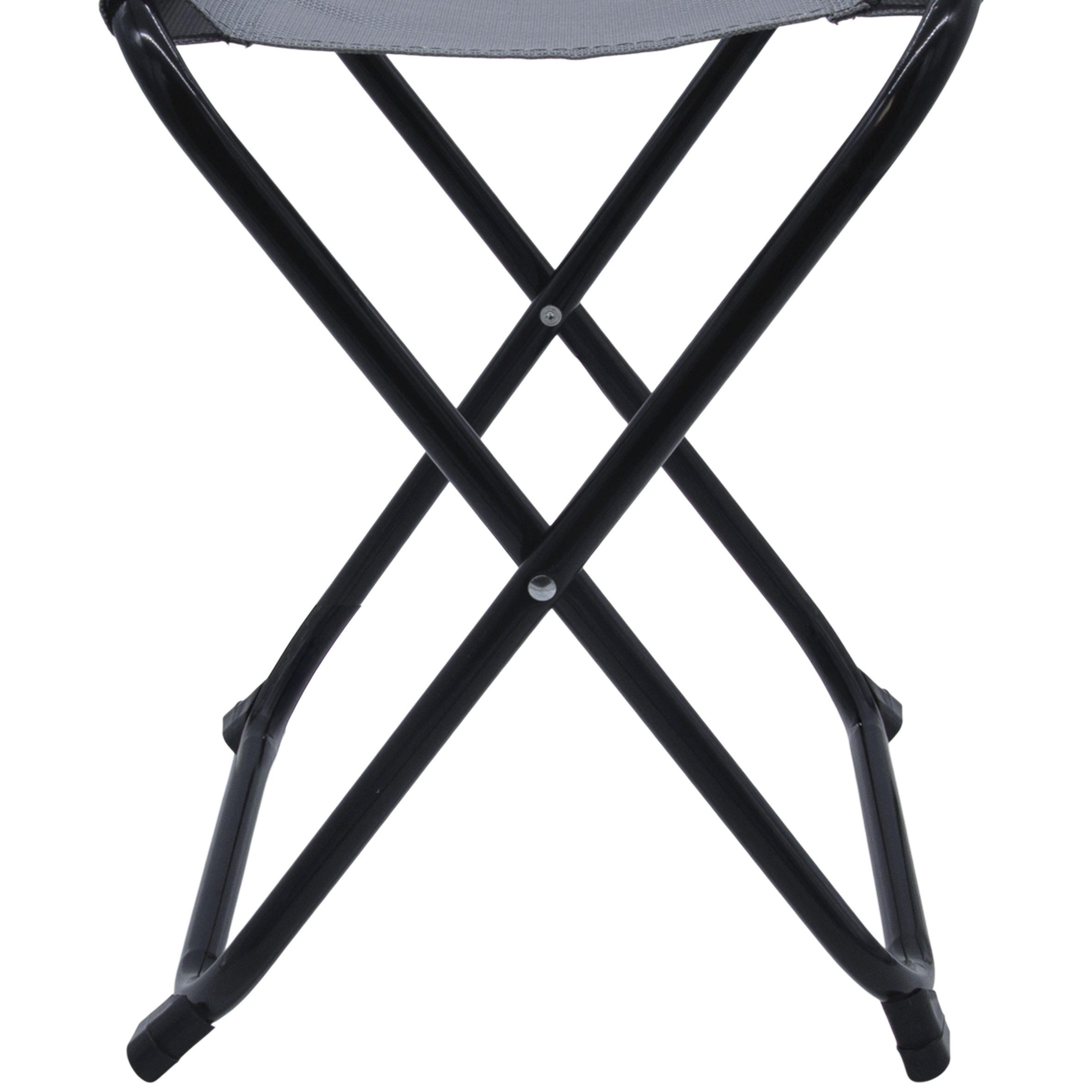 Spetebo Angelhocker Metall Klapphocker grau - 36 x 32 cm (Stück, 1 St., Falthocker), Robuster faltbarer Hocker mit Metall Gestell – Bild 5 von 5