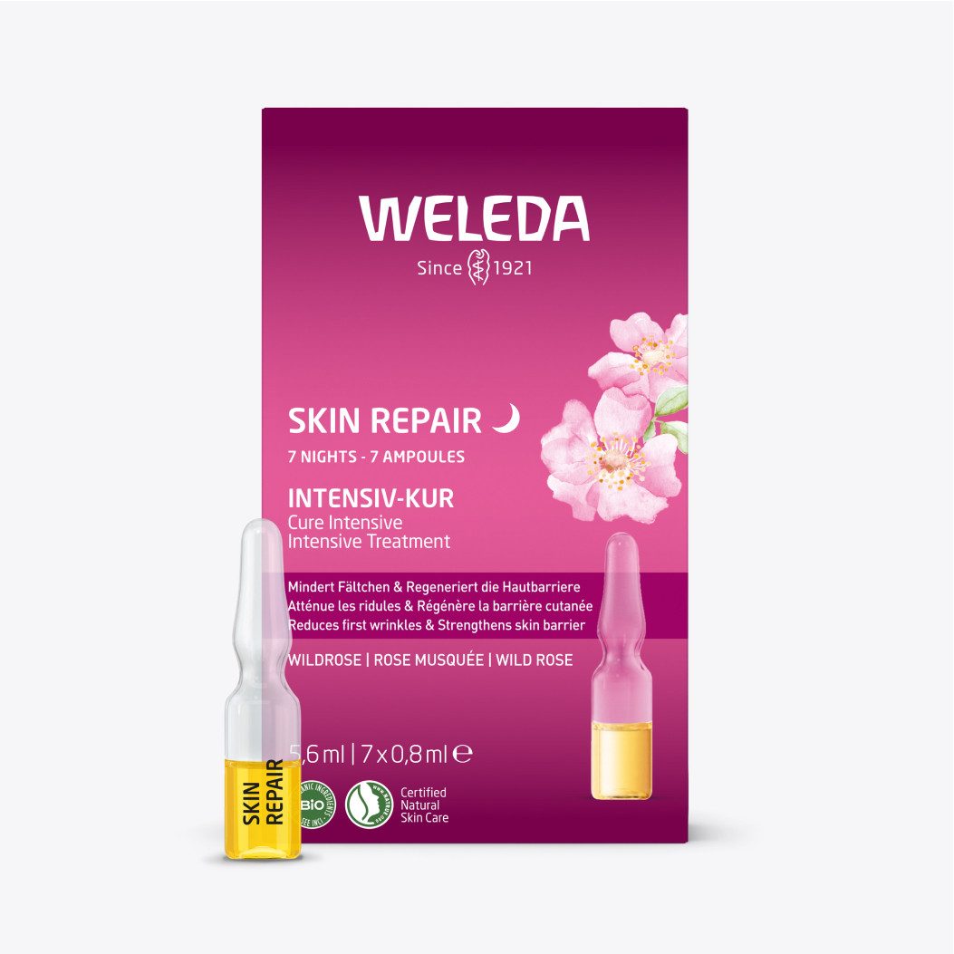 WELEDA Gesichtsserum Weleda Skin Repair Intensiv-Kur, sichtbar glattere, und geschmeidigere Haut
