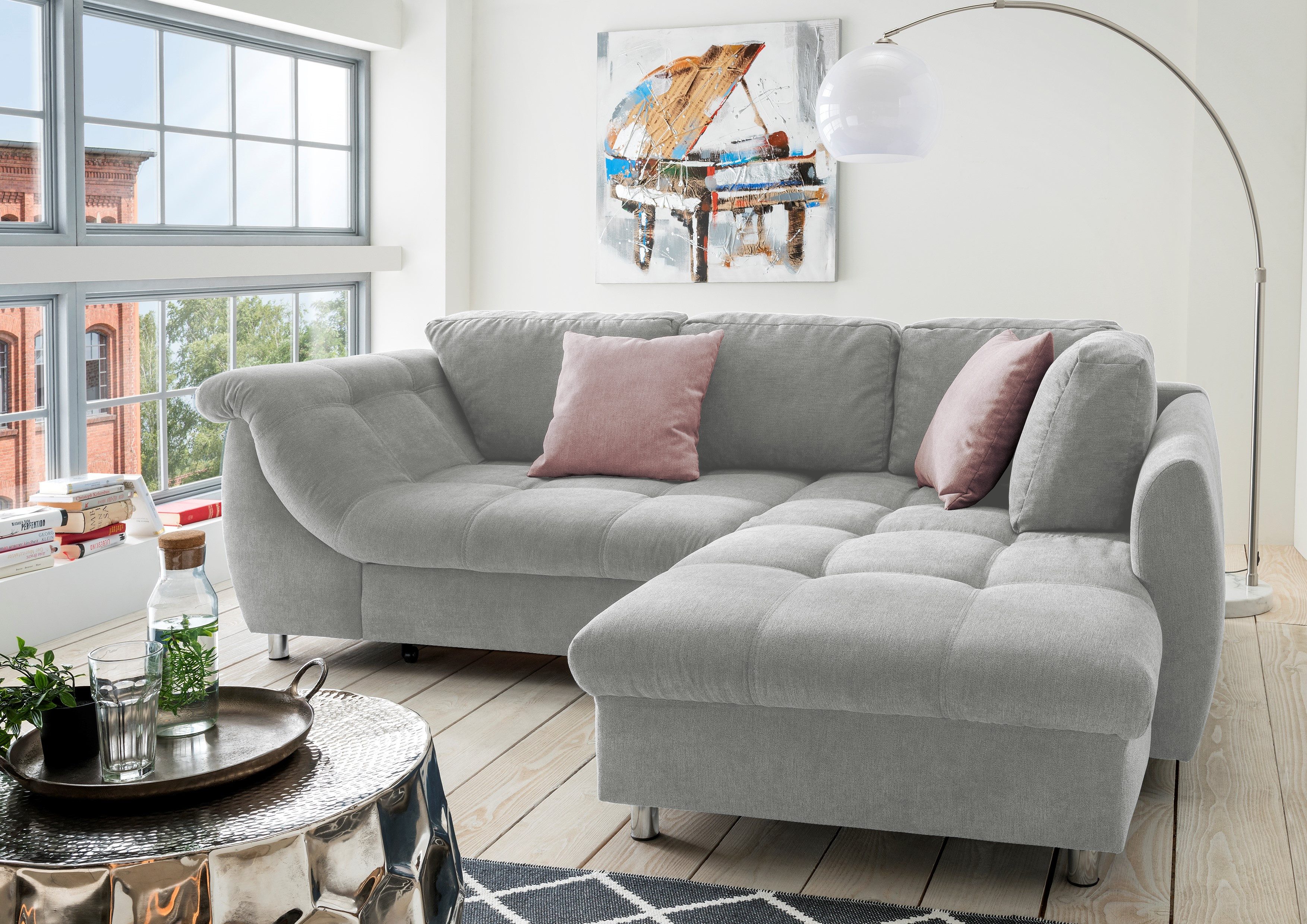 luma-home Ecksofa 17003, mit Ottomane rechts günstig online kaufen