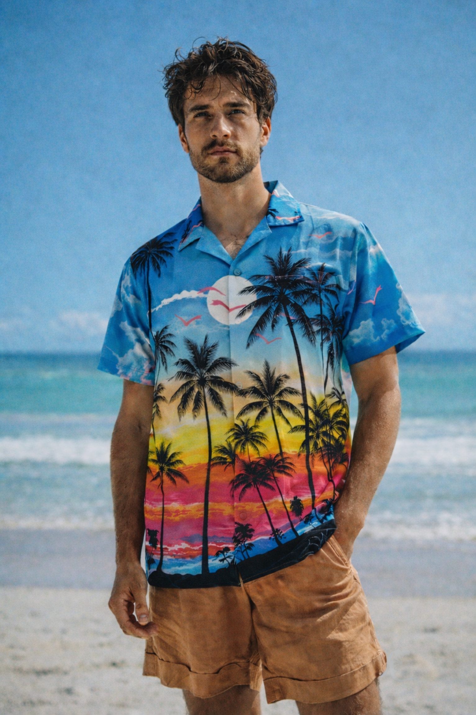 King Kameha Hawaiihemd Beach Funky Hawaii-Hemd Herren Kurzarm Front-Tasche günstig online kaufen