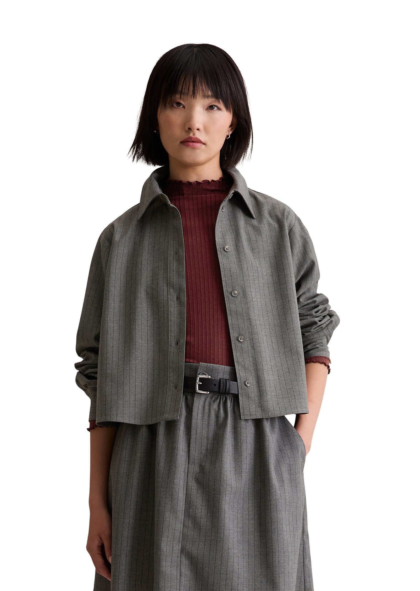 Marc O'Polo DENIM Langarmbluse aus Viskose-Mix mit recyceltem Polyester