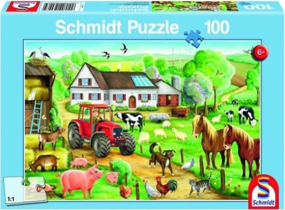 Schmidt Spiele Puzzle Fröhlicher Bauernhof, Teile, 100 Puzzleteile 100