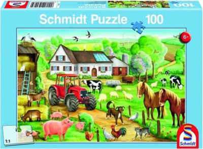 Schmidt Spiele Puzzle Fröhlicher Bauernhof, 100 Teile, 100 Puzzleteile