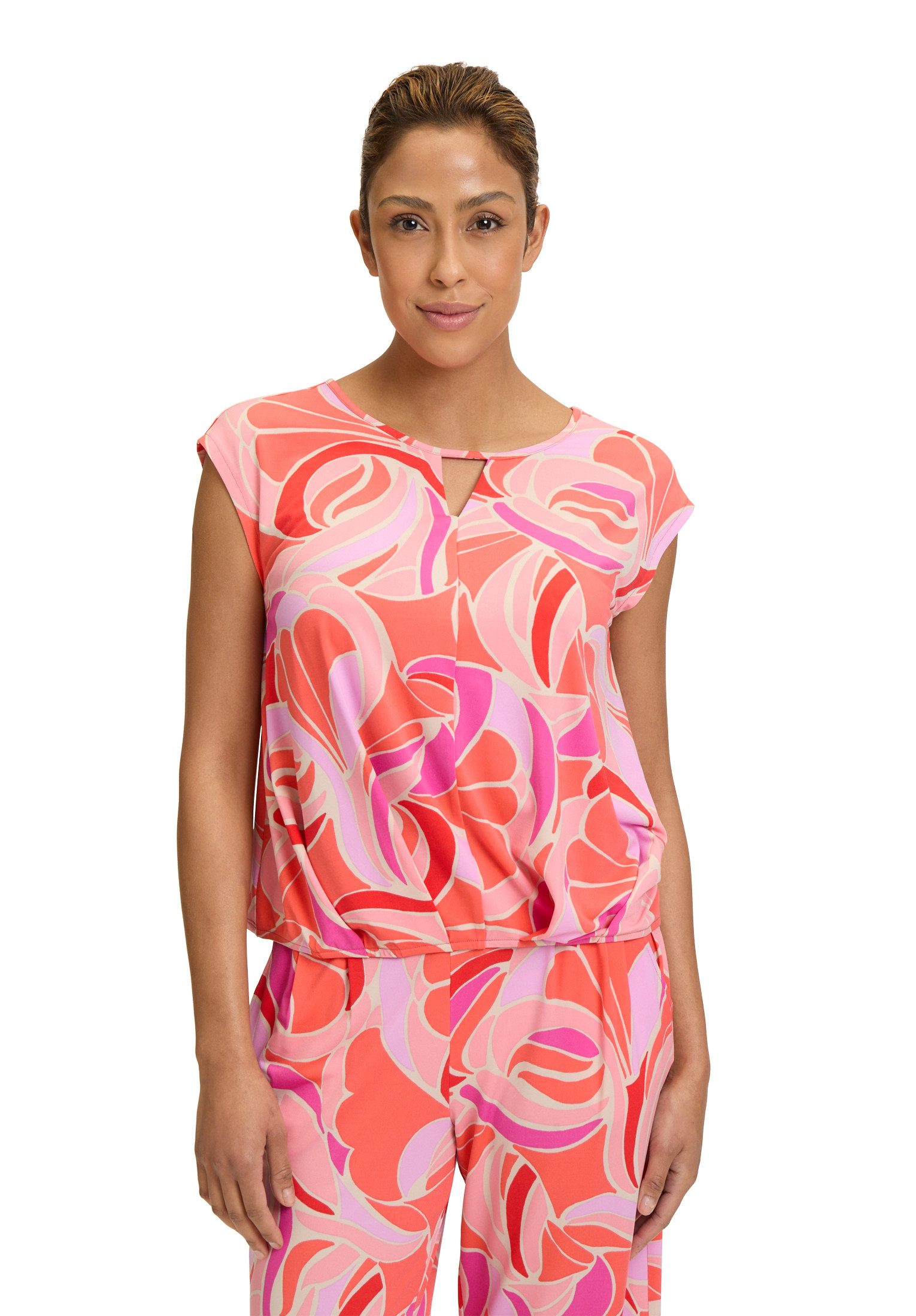 Betty Barclay Kurzarmshirt Betty Barclay Blusenshirt mit Gummizug (1-tlg) Material