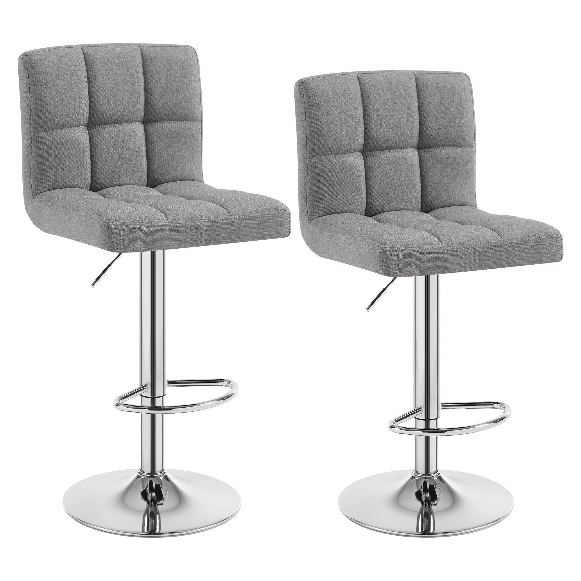 Woltu Високі табурети (2 St), Barstühle verstellbar drehbar, gemütliche feines Leinen