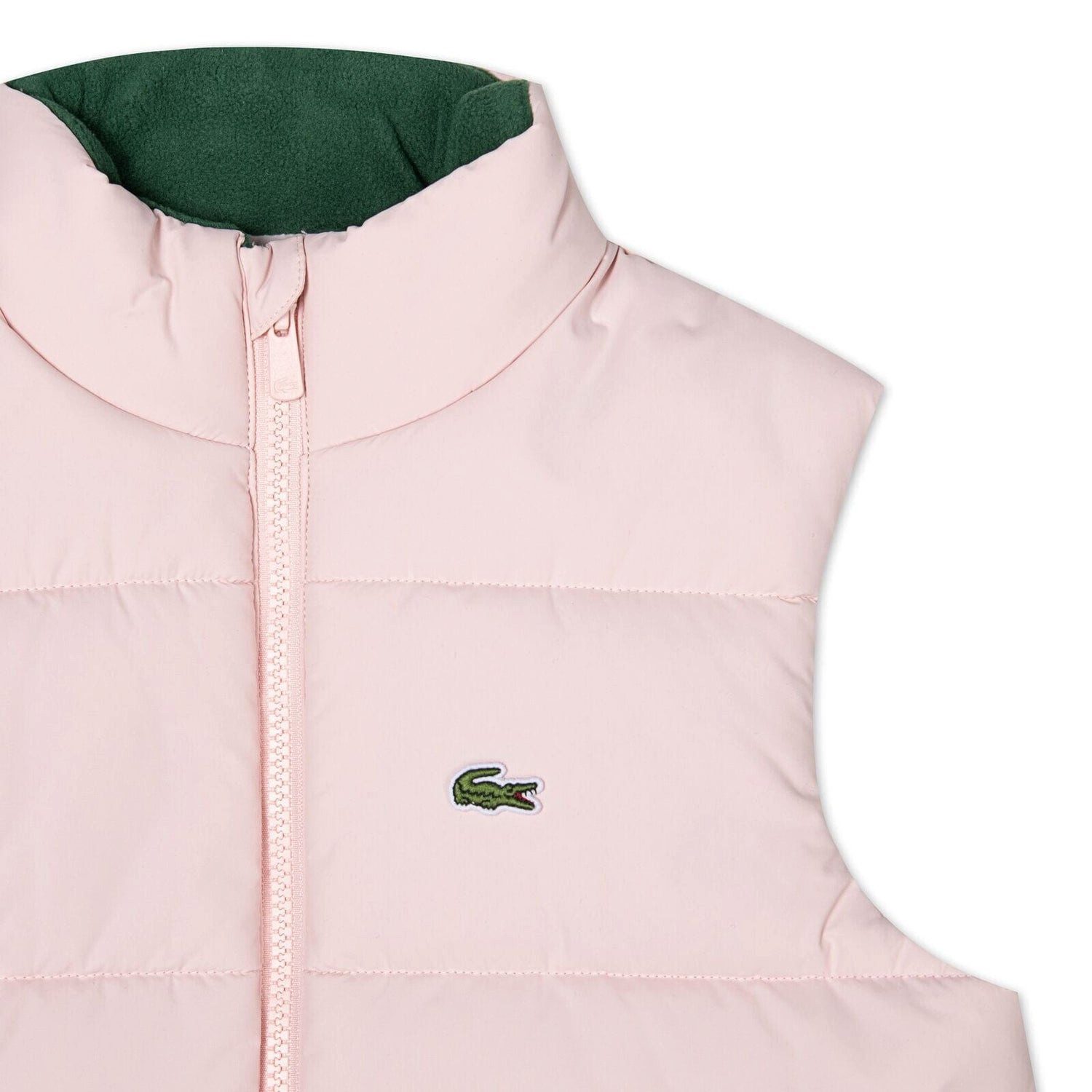 Lacoste Steppweste Lacoste Kids Steppweste Weste rosa mit Fleecefutter aus recyceltem Pol