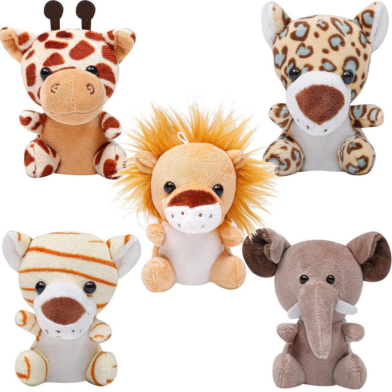 LuxusKollektion Kuscheltier Plüschtier Set 5er 12cm Safari 5 Stück Kleine Tiere Sitzend