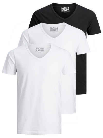 Jack & Jones T-Shirt Basic V-Neck (3-tlg., 3er Pack) etwas länger geschnitten, nicht zu kurz