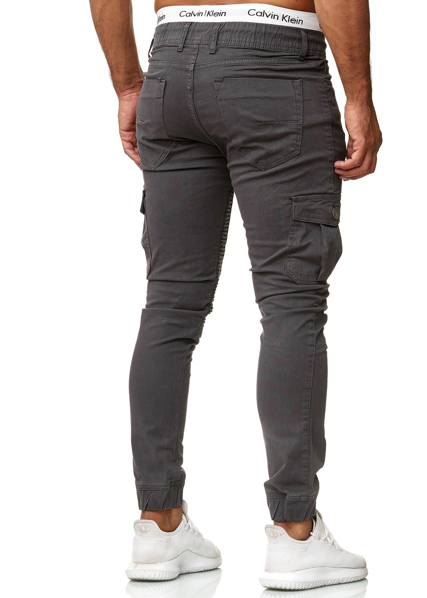 Slim Jeans Hose Männer Slim Chino Herren Fit Code47 3207C Slim-fit-Jeans Designer Chinohose Antrazit