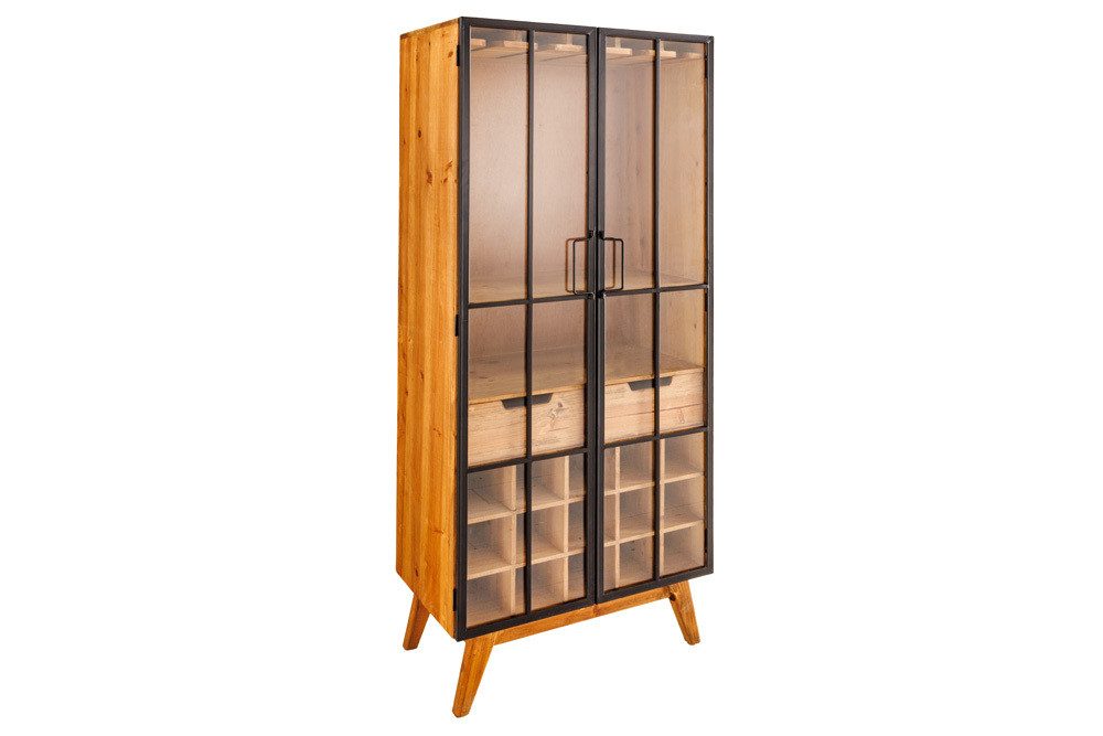 riess-ambiente Vitrine SEVEN SEAS 150cm natur / schwarz (1-St) Esszimmer · Barschrank · Holz · Landhaus