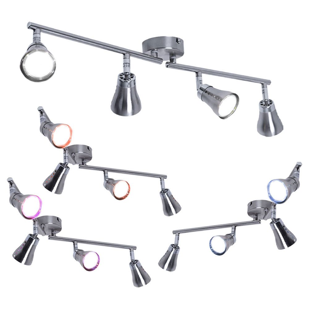 GLOBO LIGHTING LED Deckenleuchte, Leuchtmittel inklusive, Warmweiß, Farbwechsel Decken Strahler dimmbar Lampe Fernbedienung im
