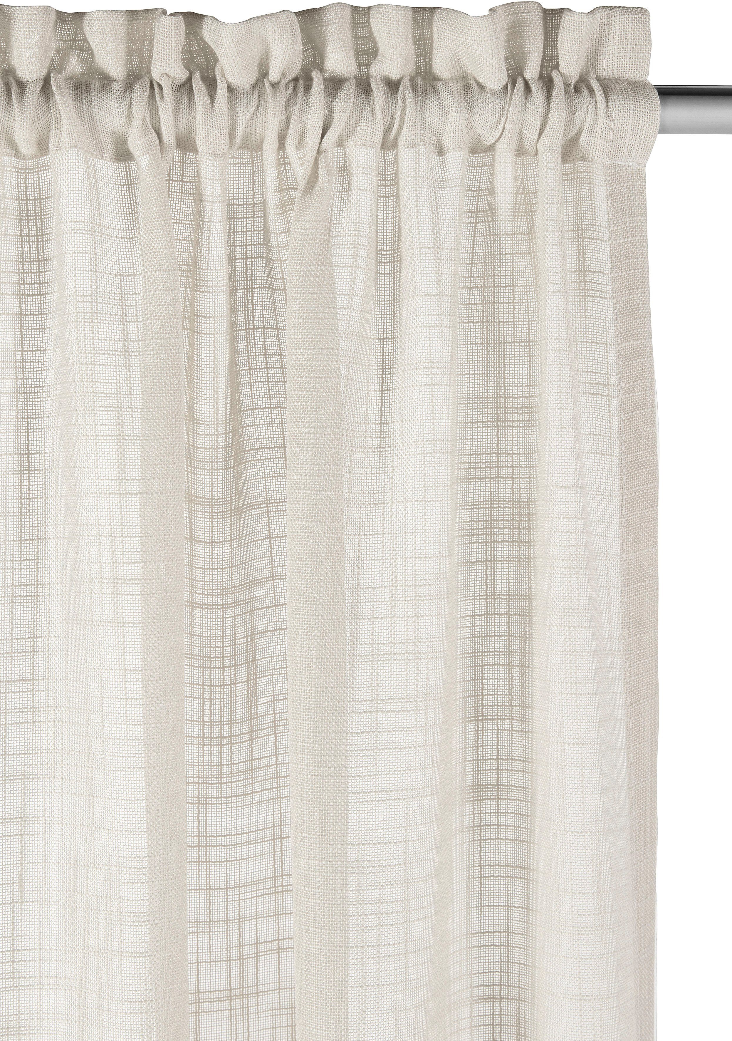 LeGer Home by Lena Gercke Gardine Marusha, Leinenoptik, halbtransparent, 1er & 2er Pack, Topseller! (1 St), Stangendurchzug, halbtransparent, Leinenoptik, grob  – Bild 4 von 5