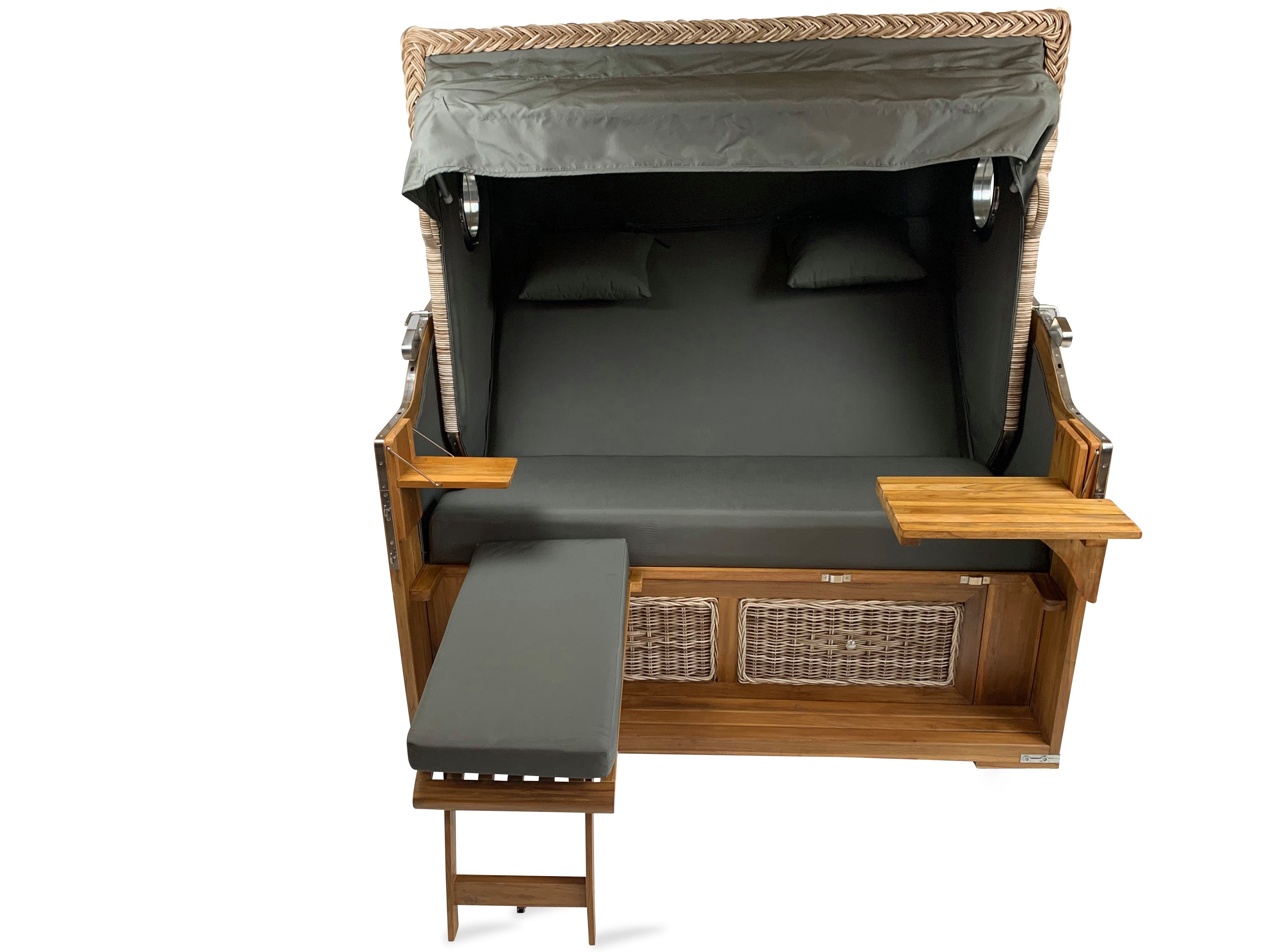 m3 moebel Strandkorb, BxTxH: 160x96x176 cm, Volllieger