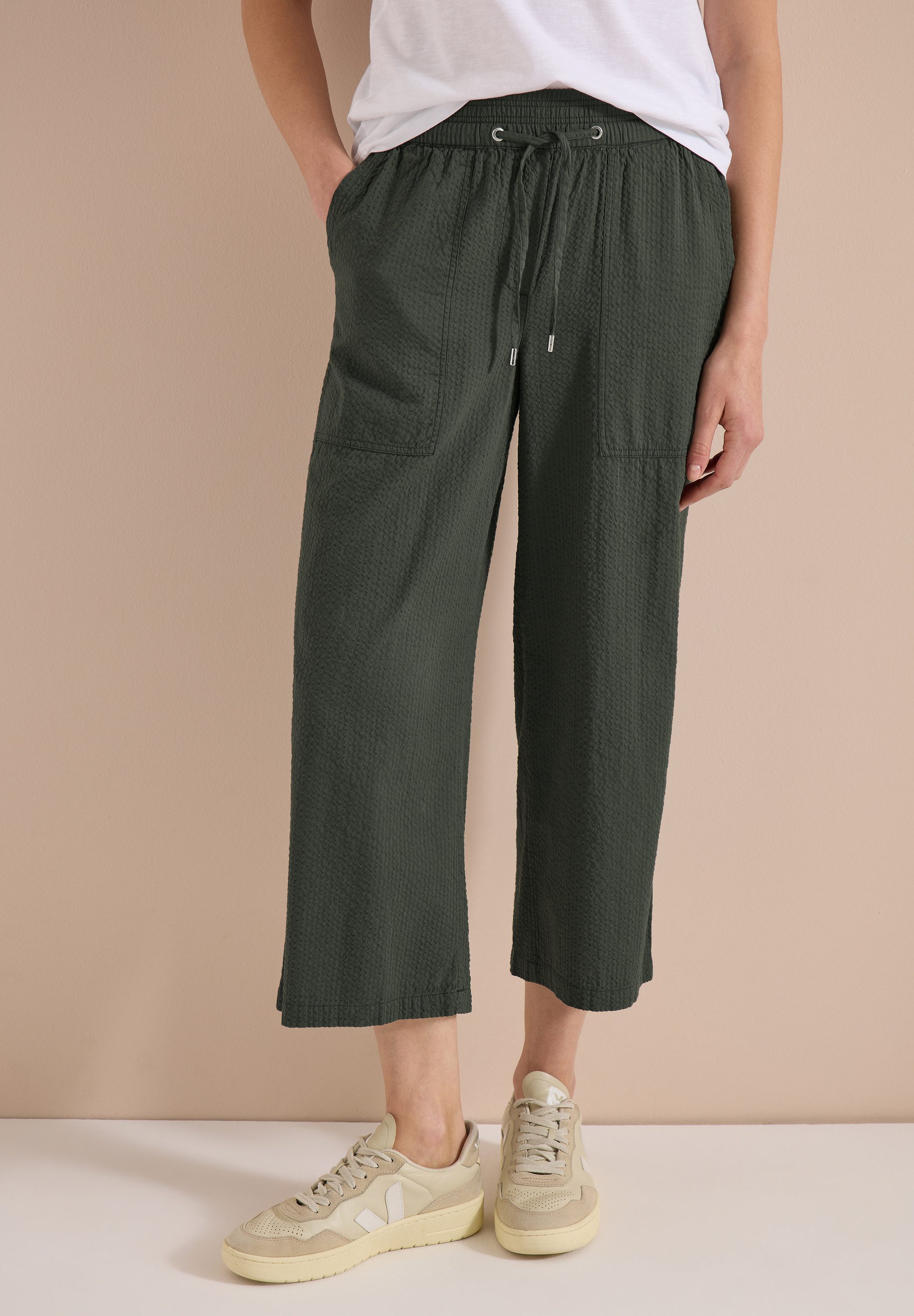 CECIL Culotte aus Seersucker-Material