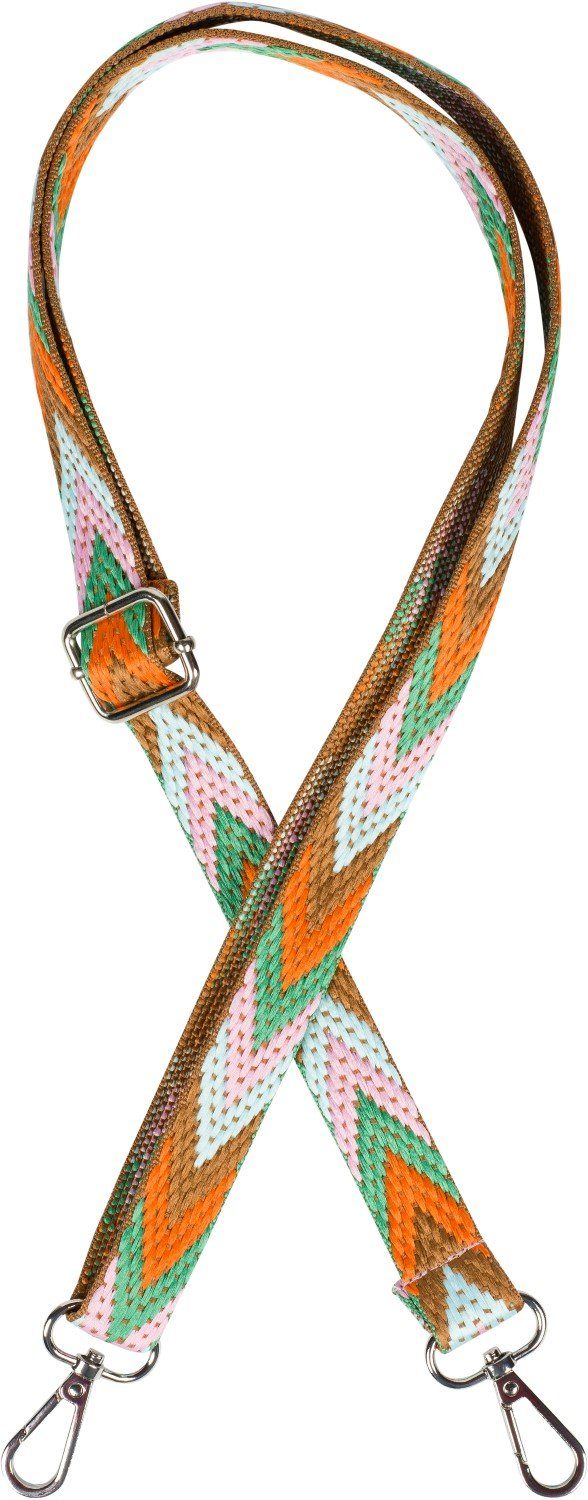 styleBREAKER Schulterriemen Schmaler Wechsel Taschengurt Zick-Zack Muster bunt (1-St)