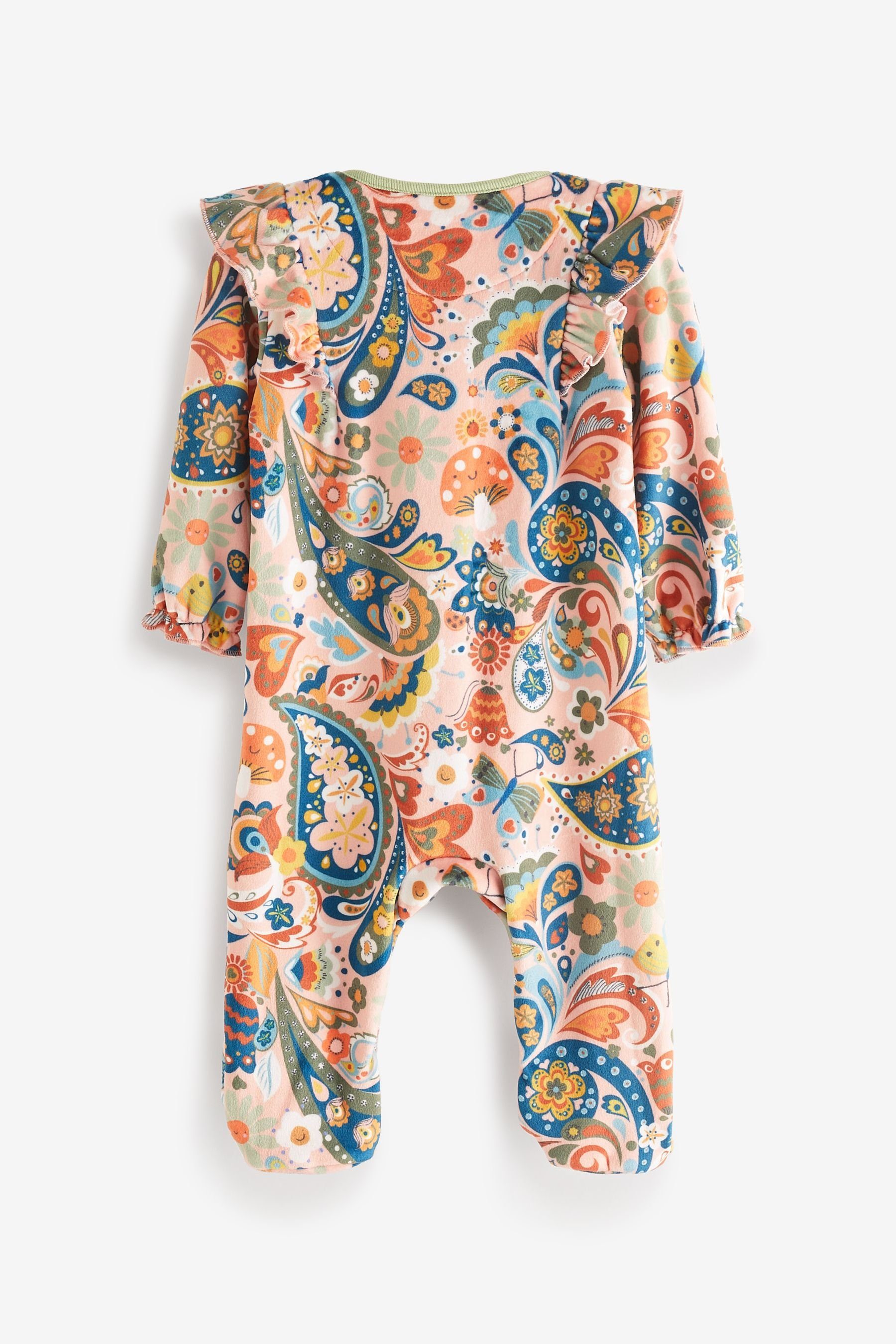 und Velours-Schlafanzug Next Schlafoverall Turbanmütze Babys (2-tlg) für