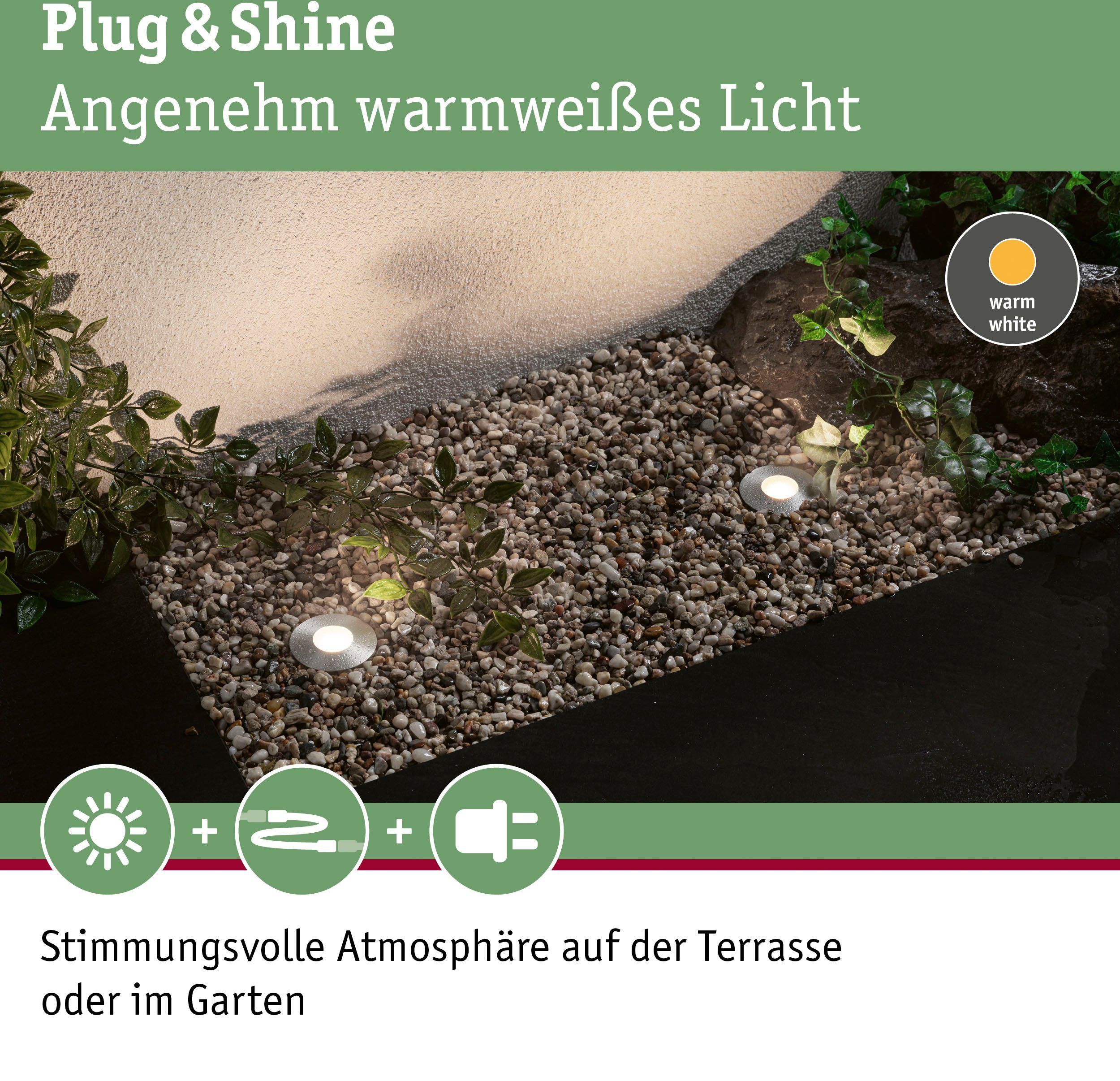 Plug LED-Modul, Einbauleuchte Shine, 3000K integriert, & IP65 Plug LED LED Paulmann Warmweiß, Shine, fest &