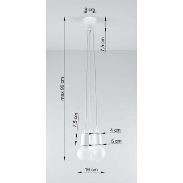 etc-shop Pendelleuchte, Leuchtmittel nicht inklusive, Pendelleuchte Deckenleuchte PVC Weiß H 90 cm Küche Esszimmer