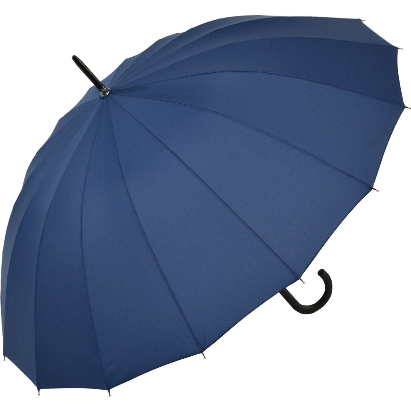 iX-brella Stockregenschirm mit 16-teiligem Dach und Auf-Automatik, mit Fiberglas-Stahl-Gestell, in vielen Farben