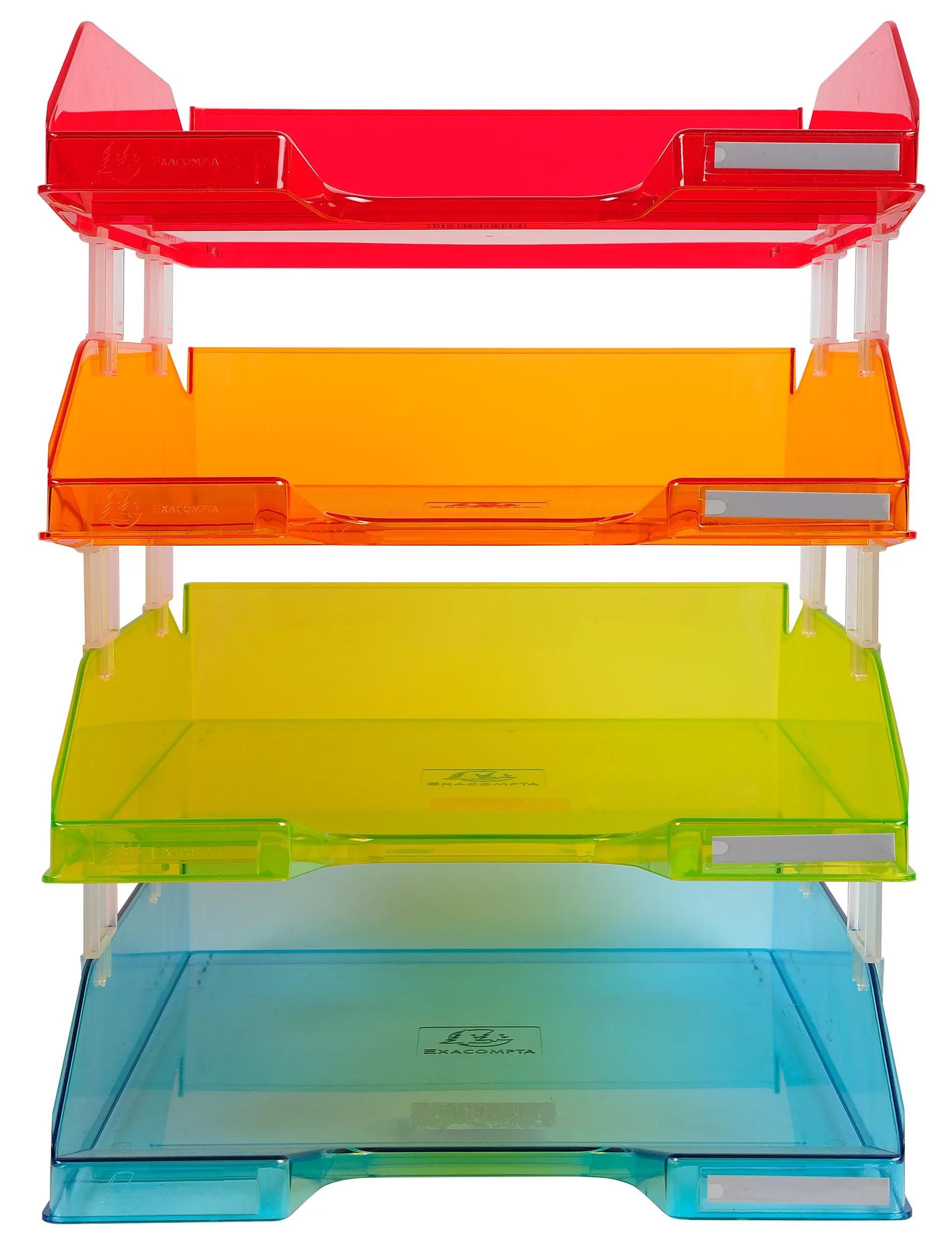 EXACOMPTA Briefablage Set mit 4 Лотки для писем COMBO MIDI, Linicolor - sortiert - 113299SETD, Briefkörbe
