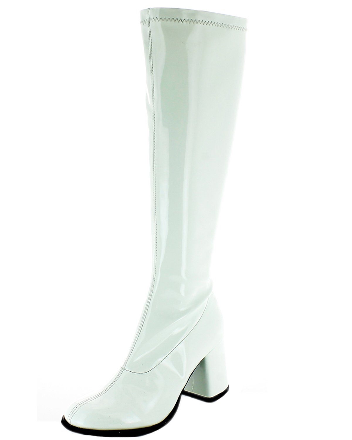 Das Kostümland Gogo Damen Retro Lackstiefel, Weiß Stiefel günstig online kaufen