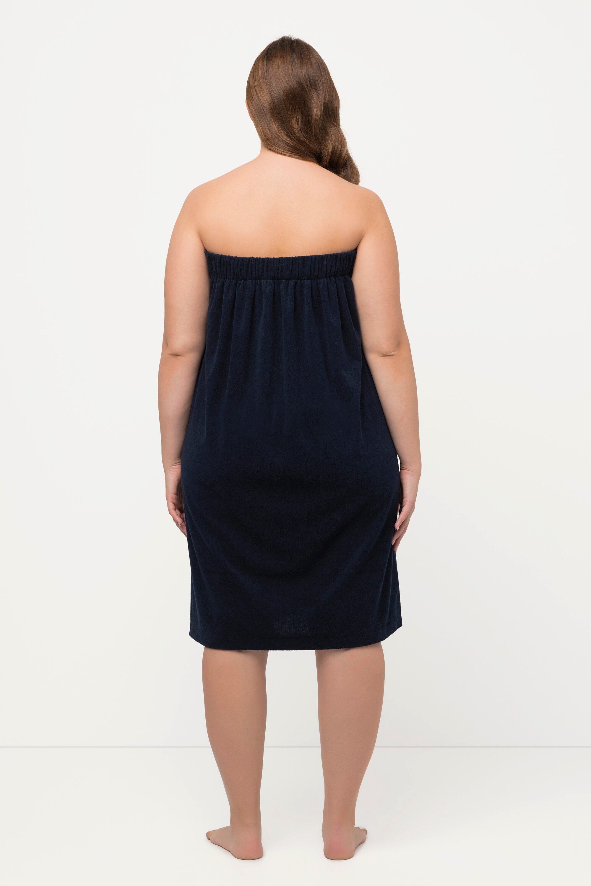 Ulla Popken Bademantel Frottee-Kilt Klettverschluss Rücken-Bündchen, normal, Materialmix