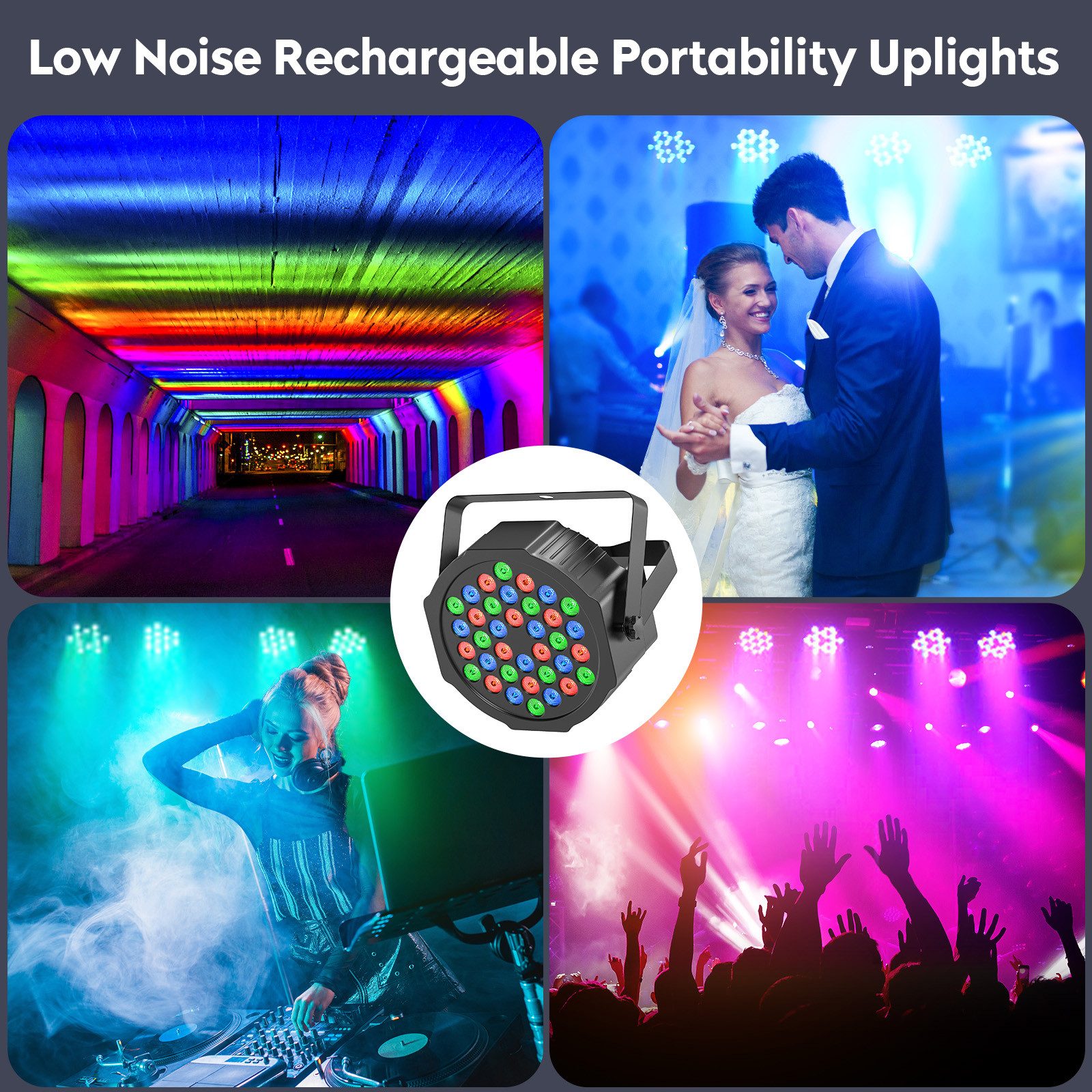 ZonQoonz Discolicht 36W RGB LED Bühnen-PAR-Scheinwerfer mit Fernbedienung für Hochzeiten