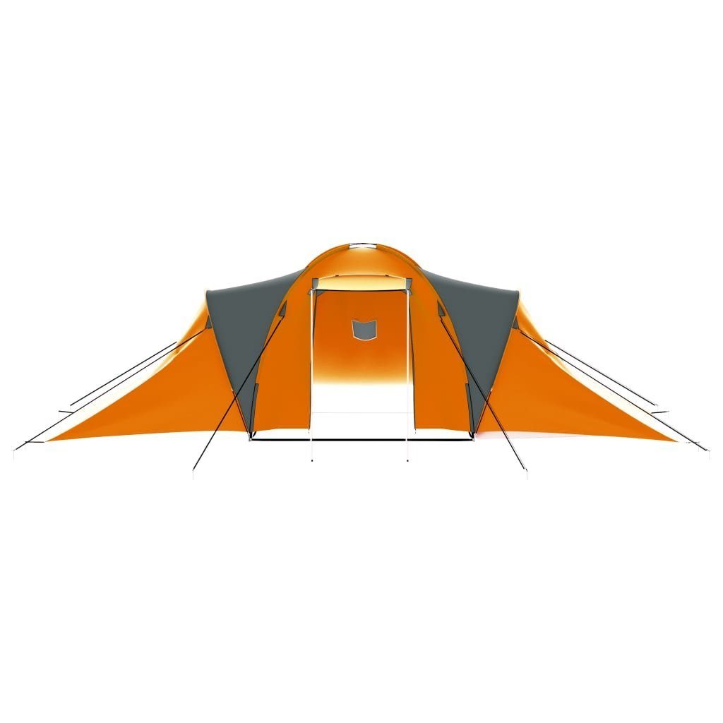 Personen Campingzelt Familienzelt Wurfzelt 9 Stoff und Kuppelzelt Orange Grau vidaXL