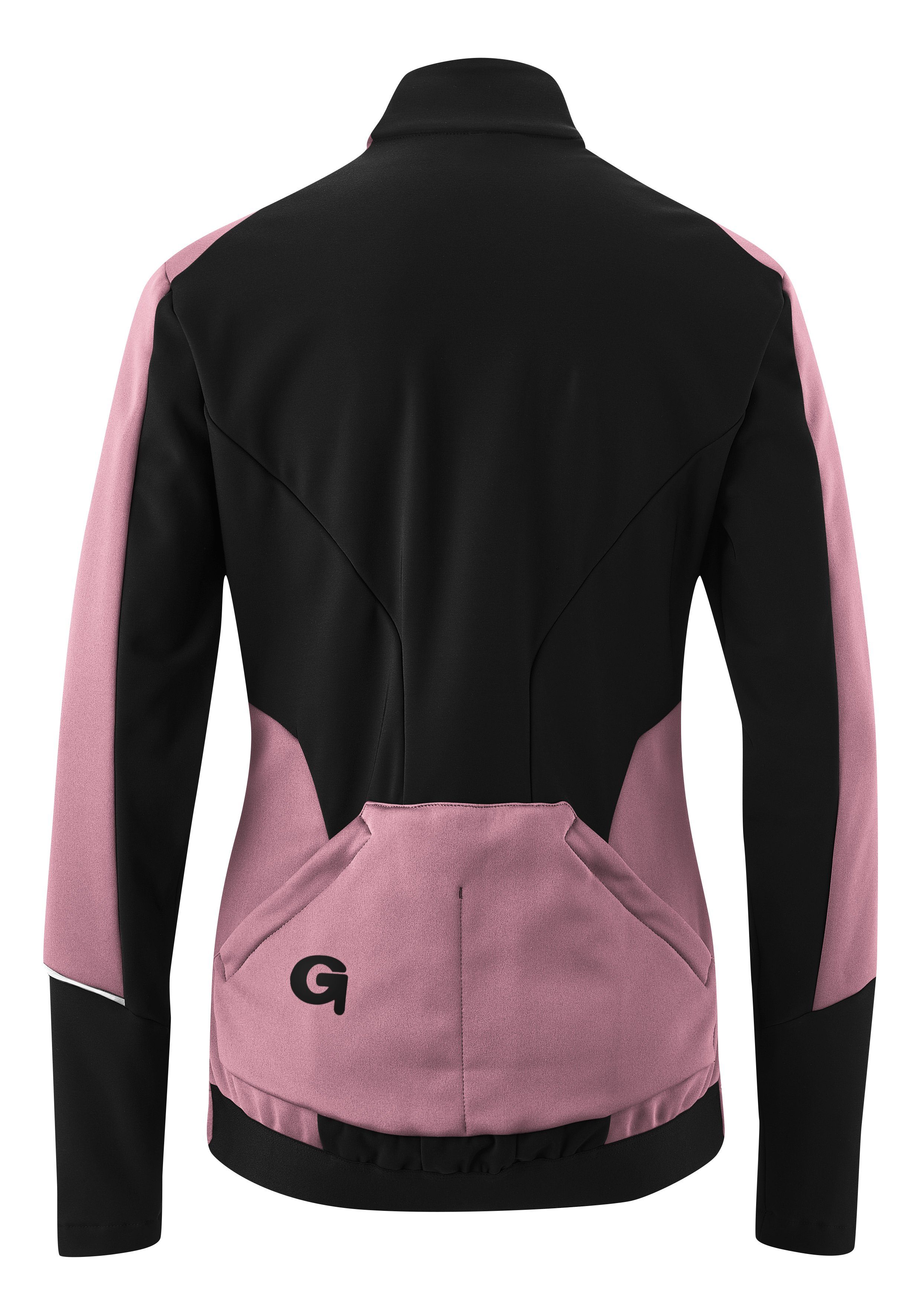 Gonso Fahrradjacke FURIANI Damen Softshell-Jacke, babyrosa wasserabweisend und Windjacke atmungsaktiv