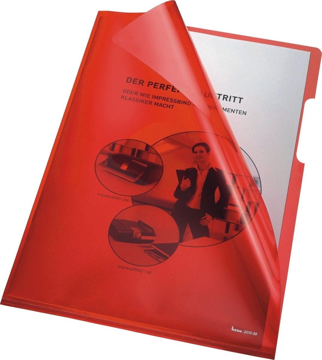 Prospekthülle Sichthüllen A4 PVC 150my rot VE=100 Stück