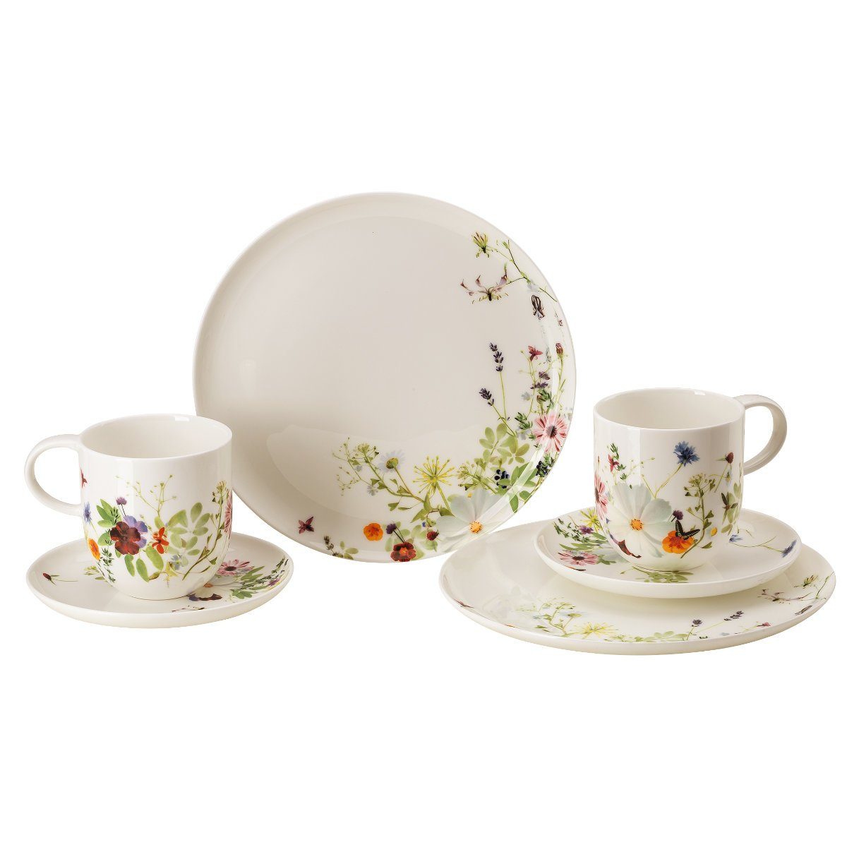 Rosenthal Frühstücks-Geschirrset Brillance Grand Air, Bone China, Porzellan, 6-tlg.