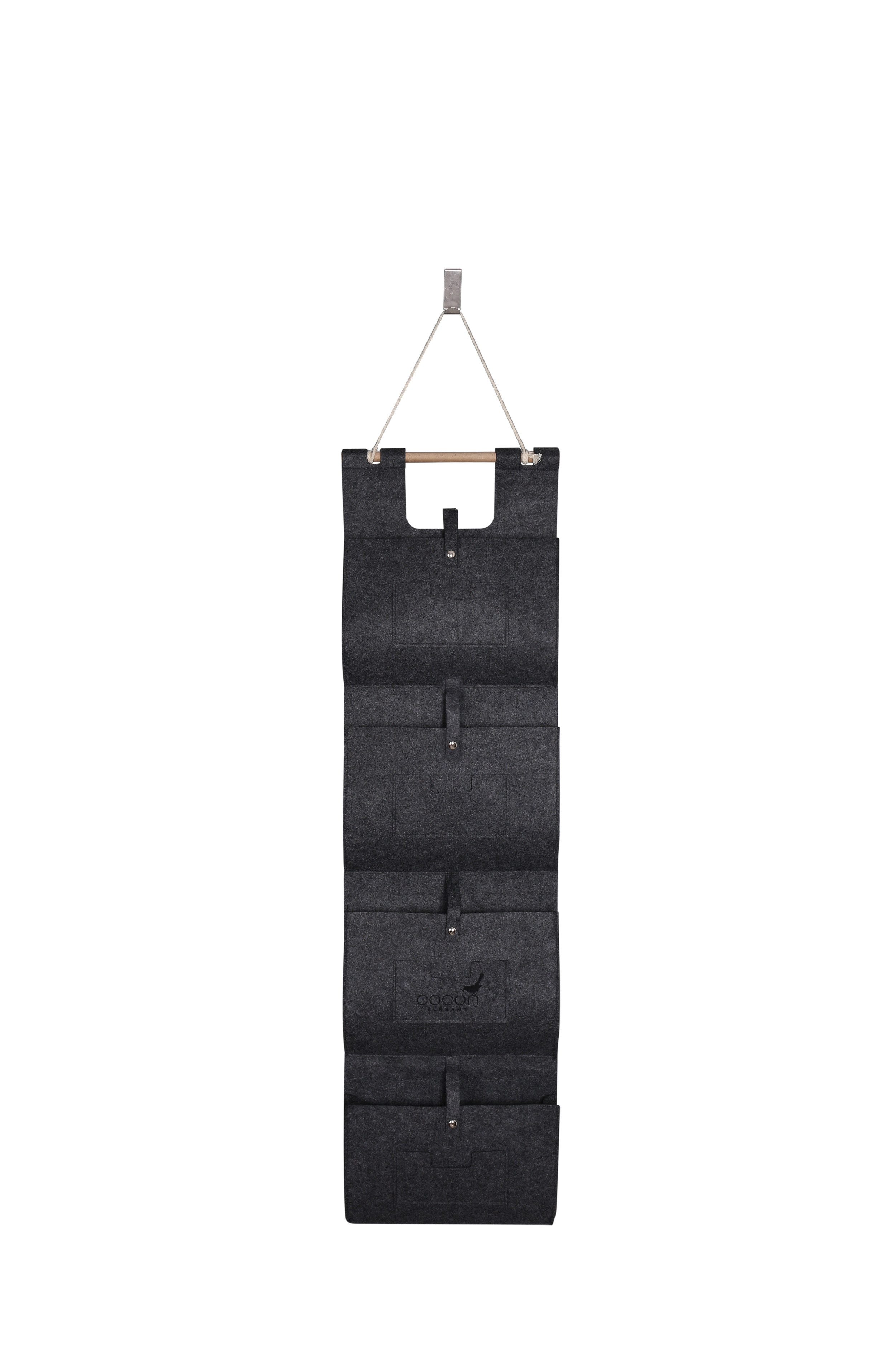Cocon Hängekorb Hängetasche aus Filz Organizer / Wandorganizer / Türorganizer (Aufhängen an Wand und Tür Wandtasche Filztasche, 2 Taschen,3 Taschen), Grau,Beige,Anthrazit