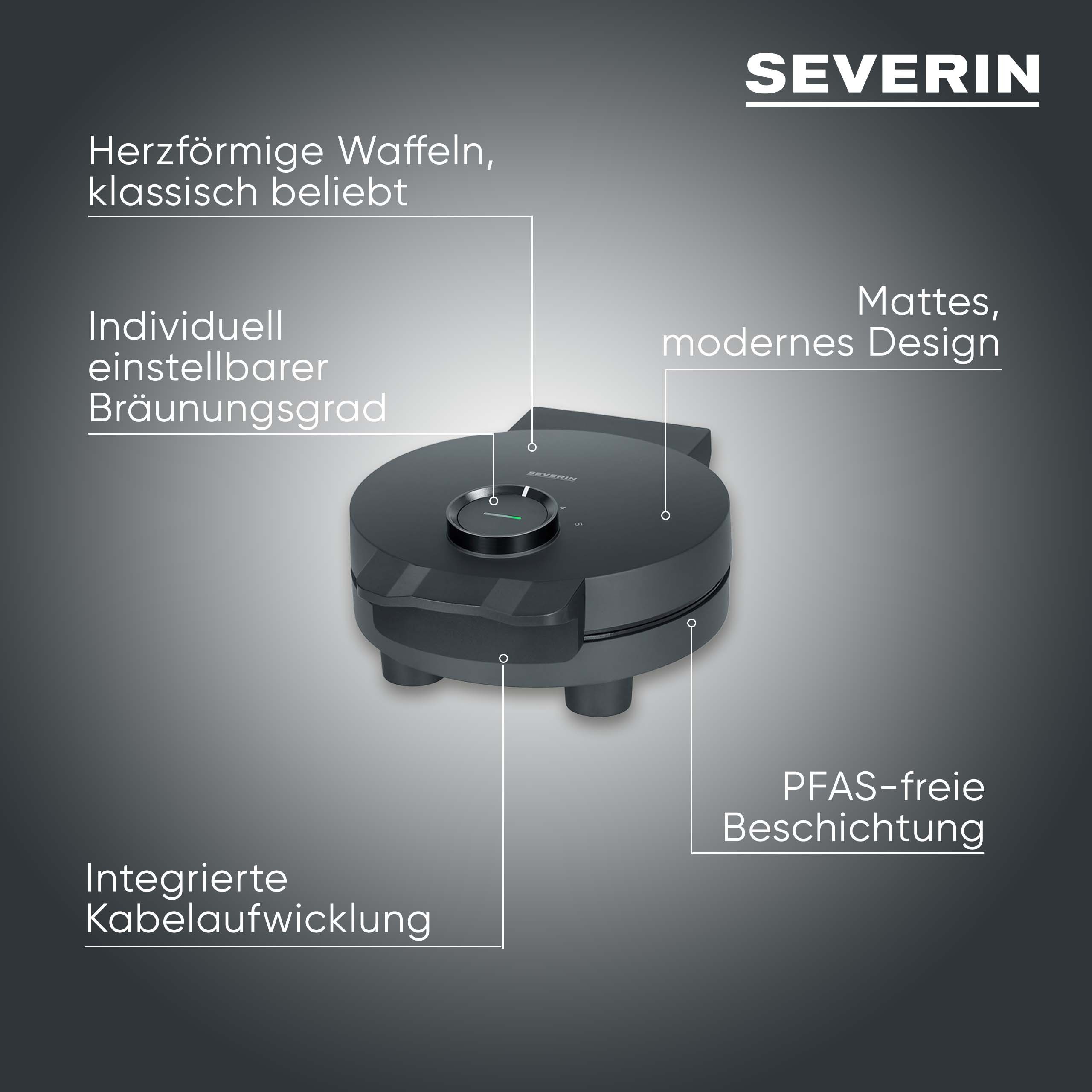 Severin Waffeleisen WA 2116, 1000 W