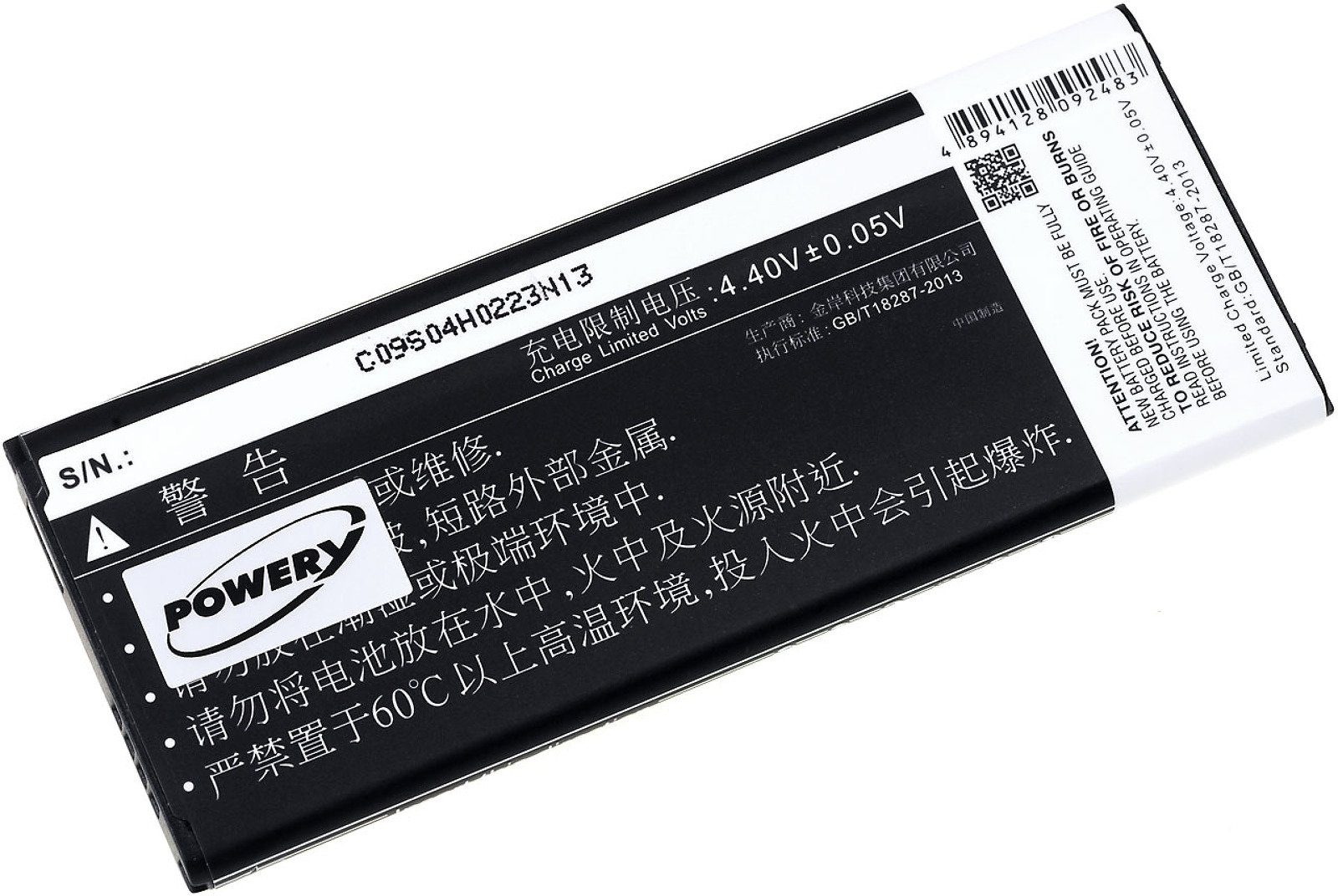 Powery Akku für Samsung Galaxy Note 4 (chinesisches Modell) mit NFC-Chip Smartphone-Akku 3000 mAh (3.85 V)