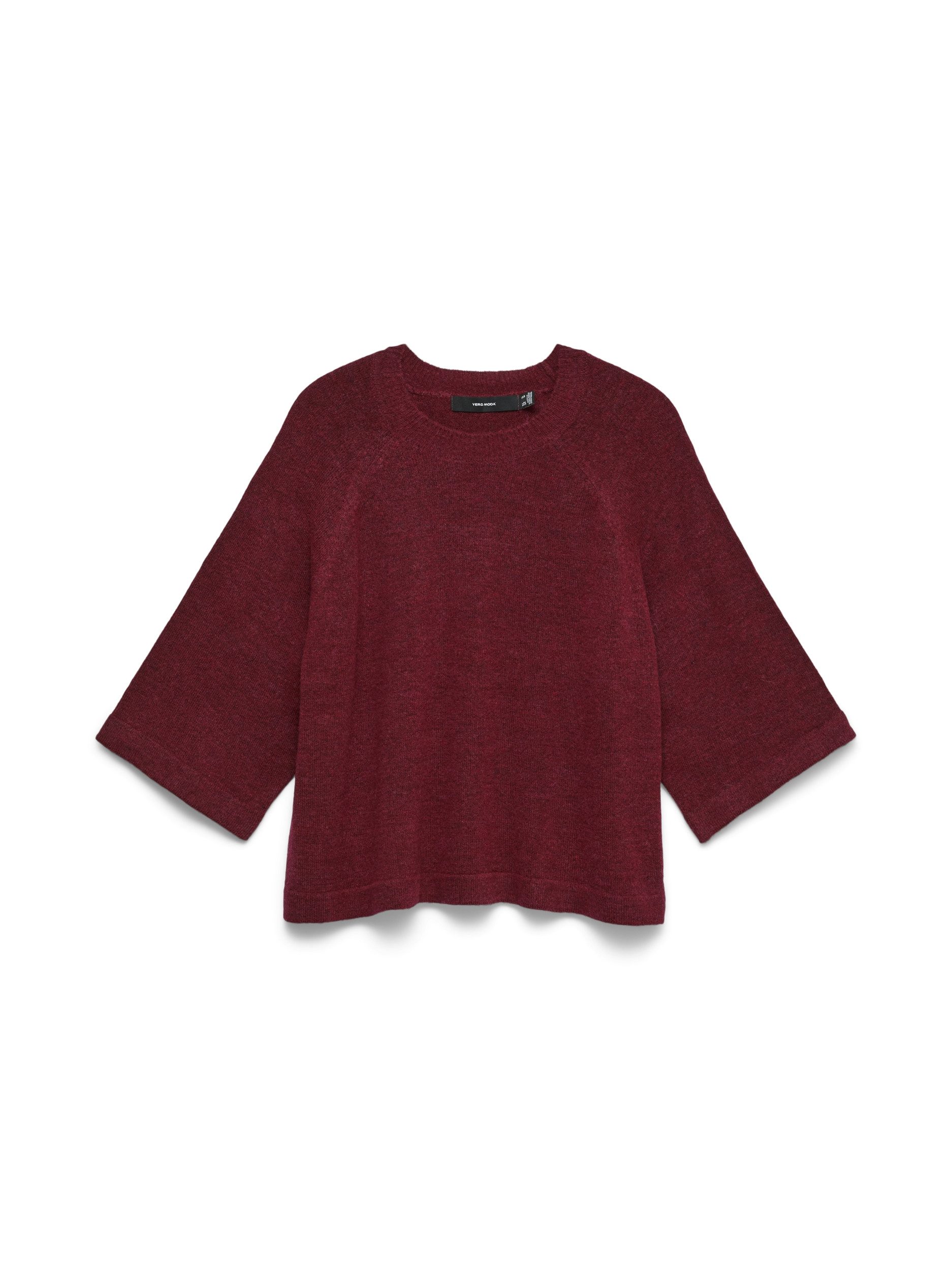 Vero Moda Strickpullover VMLEFILE 3/4 O-NECK PULLOVER NOOS, Biking Red/MELANGE