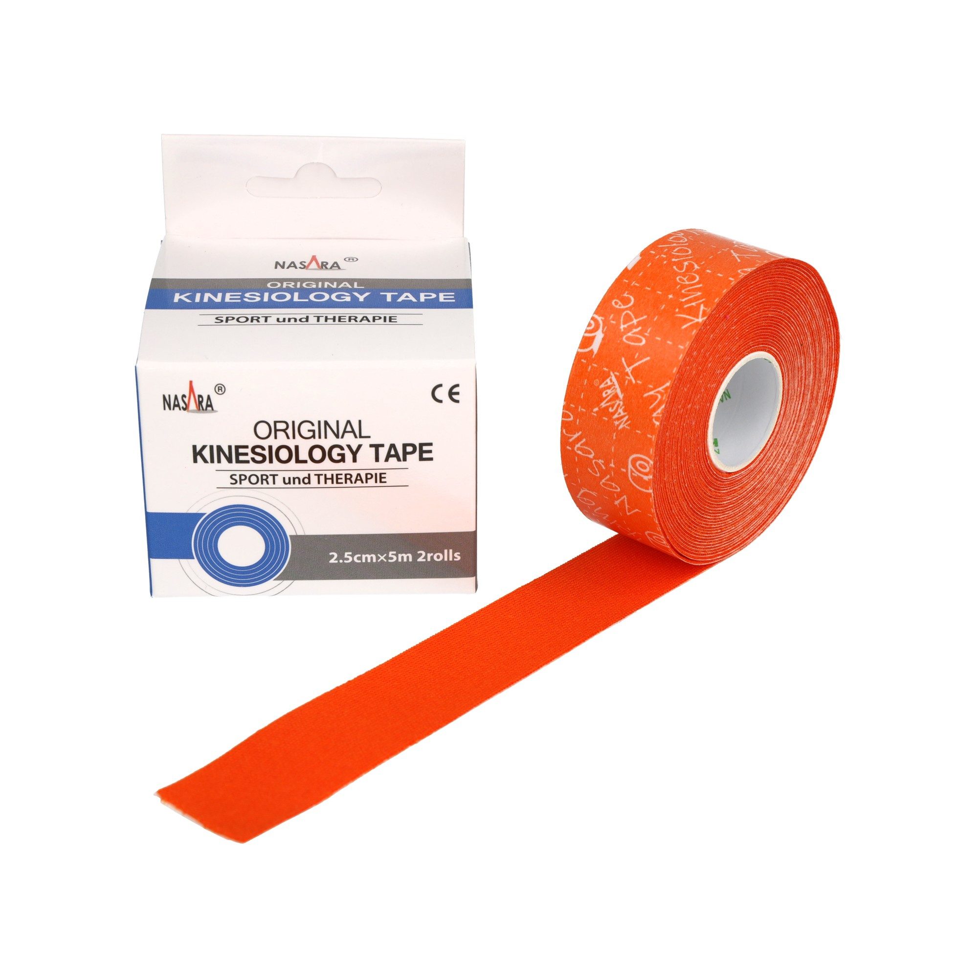 NASARA Kinesiologie-Tape 2,5cm x 5m - 2 Rollen in 9 Farben