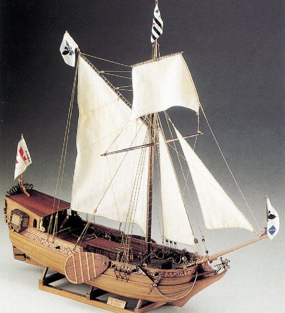 COREL Modellbausatz Corel Goldene Yacht Modell 1:50 - Historisches Schiffsmodell aus Holz