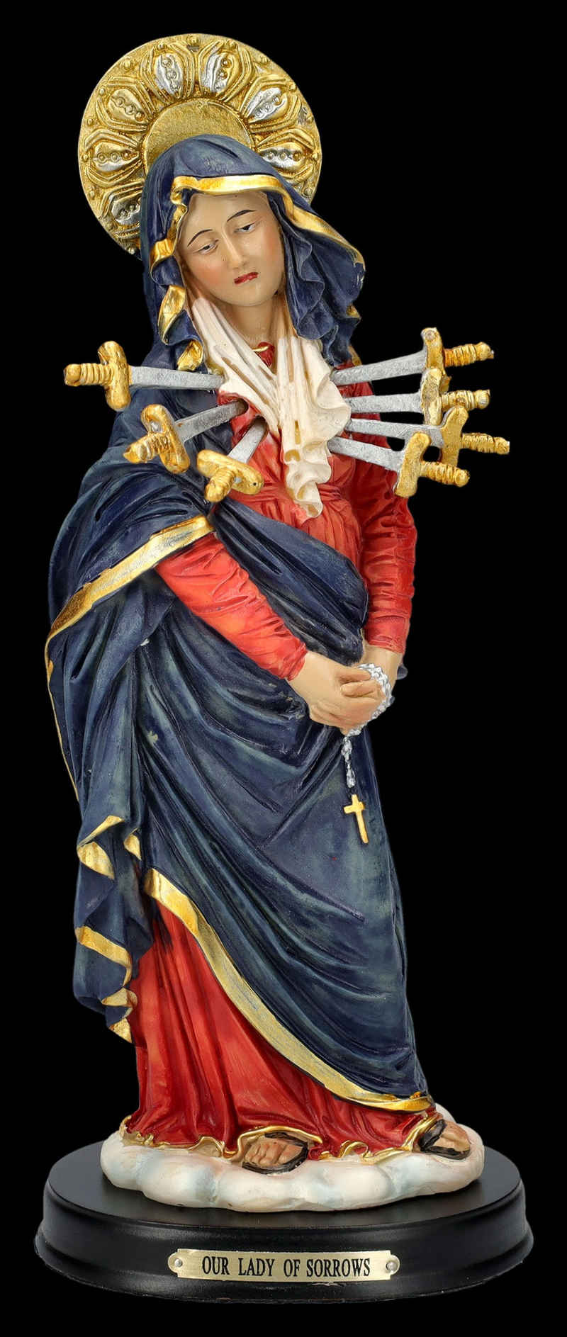 Figuren Shop GmbH Dekofigur Heiligenfigur - Sieben Schmerzen Madonna - heilige Dekofigur Maria Kir