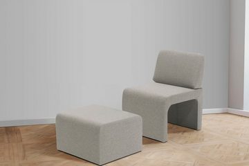DOMO collection Sessel mit Hocker 700017 ideal für kleine Räume, platzsparend, bequem, Hocker unter dem Sessel verstaubar, lieferbar in nur 2 Wochen