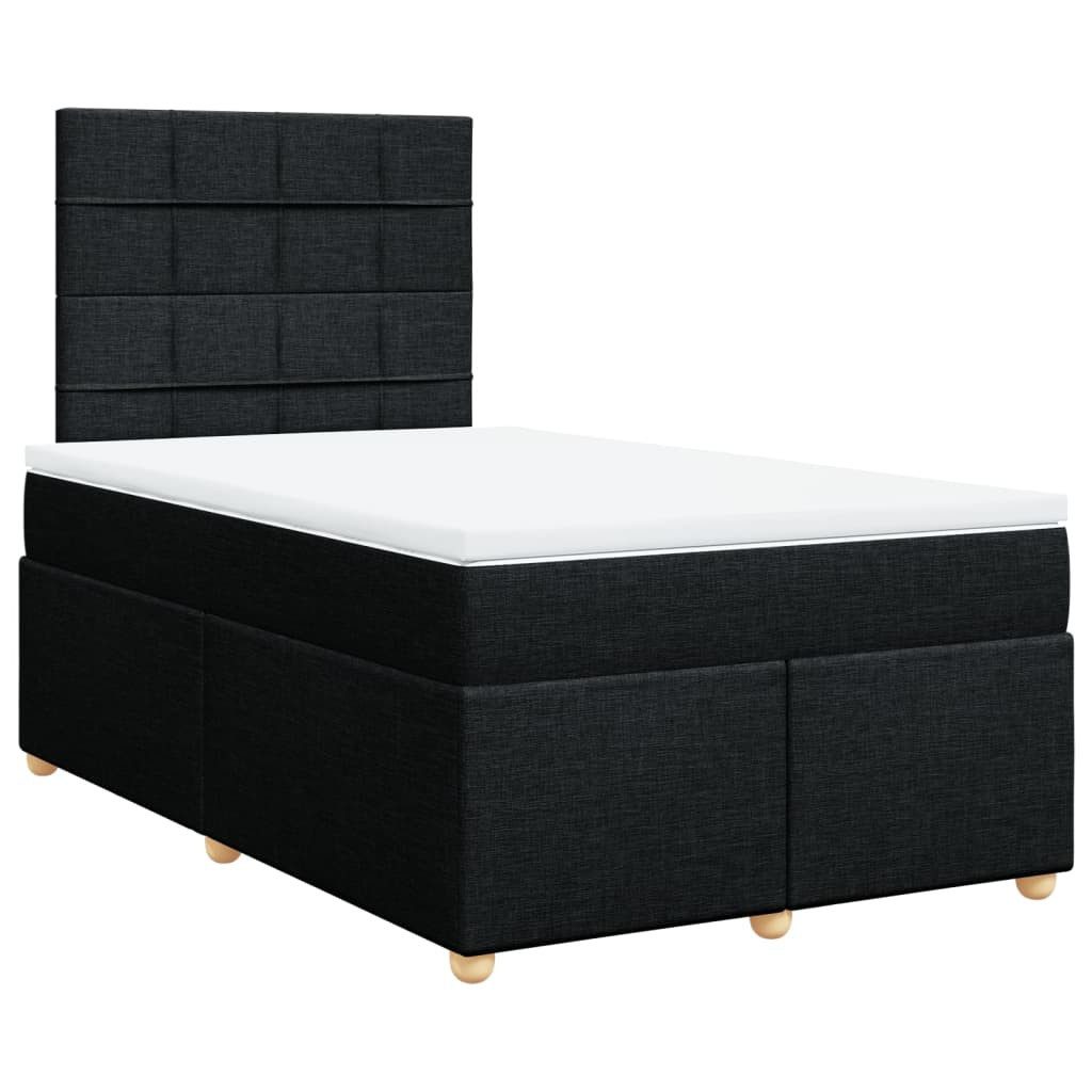 Bett Boxspringbett mit Matratze Schwarz 120x200 cm Stoff