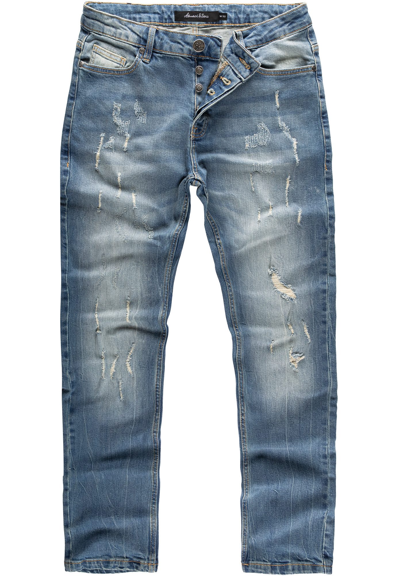 Amaci&Sons Slim-fit-Jeans FRESNO Slim Fit Destroyed günstig online kaufen